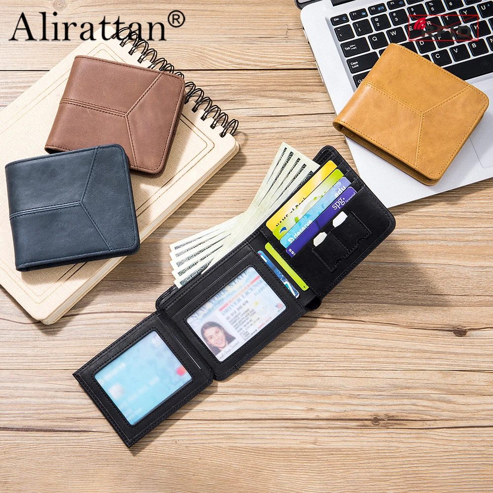 Alirattan 2026, новый мужской короткий кошелек из натуральной кожи с RFID-защитой от кражи, кошелек из воловьей кожи с несколькими слотами, классический кошелек
Alirattan 2026, новый мужской короткий кошелек из натуральной кожи с RFID-защитой от кражи, кошелек из воловьей кожи с несколькими слотами, классический кошелек
