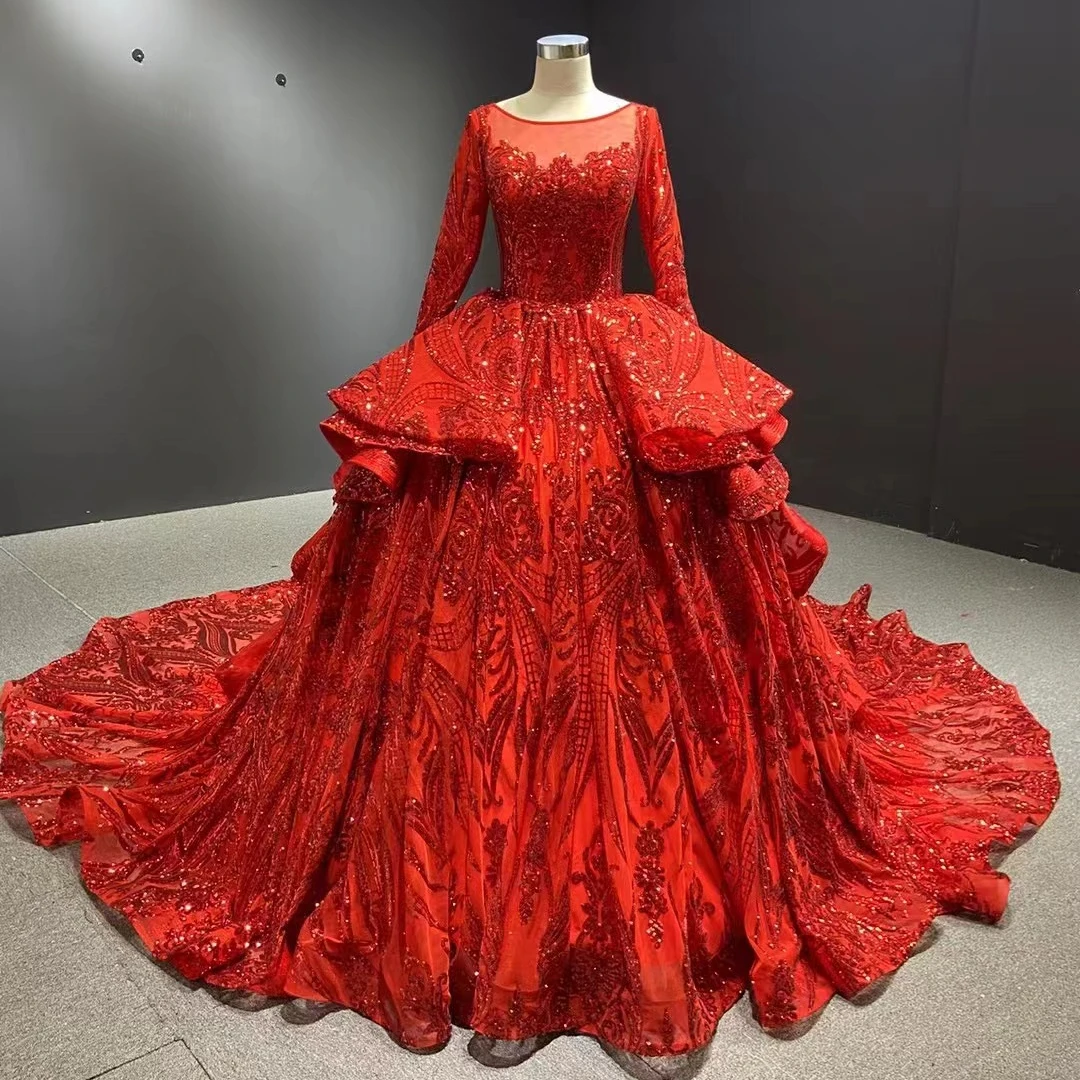 Feishiluo Muslim Wholesale Luxury Full Sleeve Bridal Ballgown Dress Sequins Lace Wedding Dress Big Wedding Bridal Gowns
Feishiluo Muslim Wholesale Luxury Full Sleeve Bridal Ballgown Dress Sequins Lace Wedding Dress Big Wedding Bridal Gowns