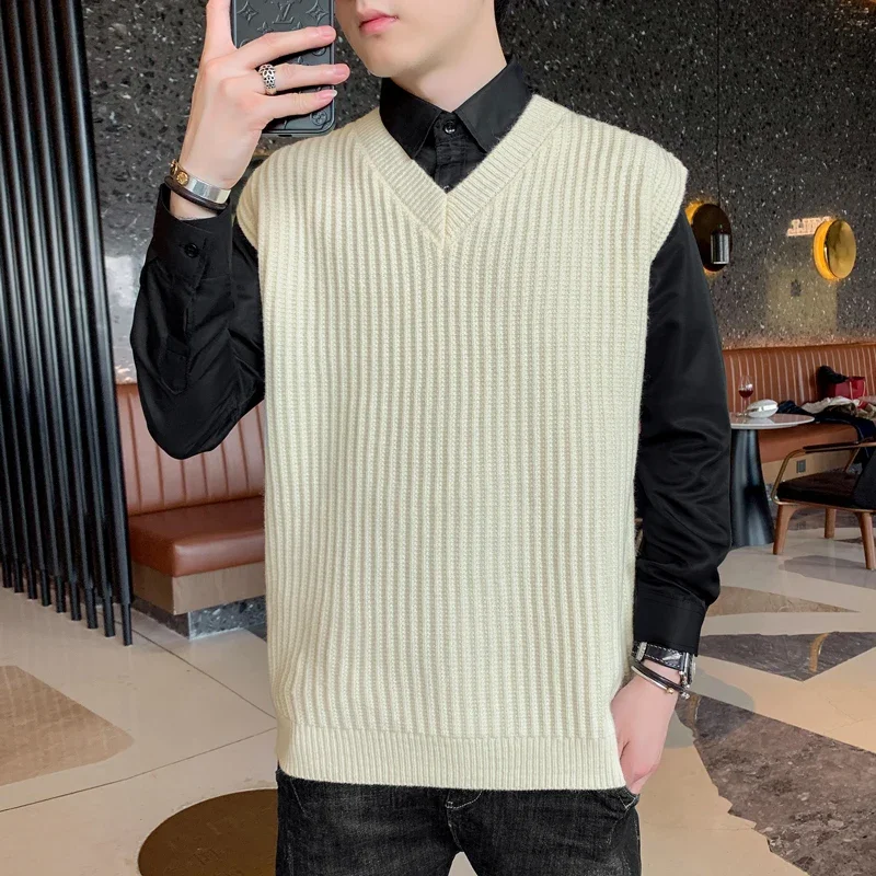 Autumn and Winter New Fashion Trend Men's Home V-neck Irregular Knitted Sweater Vest Micro Elastic Warm Casual Home Wear
Autumn and Winter New Fashion Trend Men's Home V-neck Irregular Knitted Sweater Vest Micro Elastic Warm Casual Home Wear