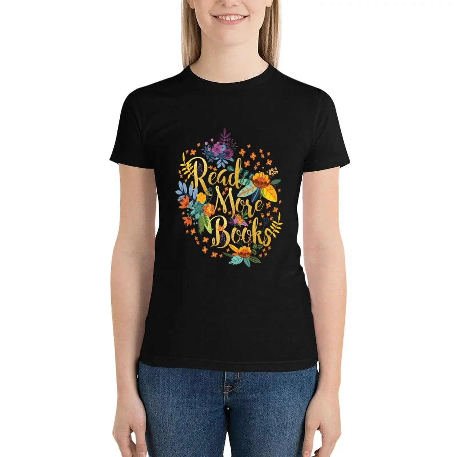 Read More Books - Floral Gold - Black T-Shirt cute clothes plus size tops vintage clothes t-shirt dress for Women plus size
Read More Books - Floral Gold - Black T-Shirt cute clothes plus size tops vintage clothes t-shirt dress for Women plus size