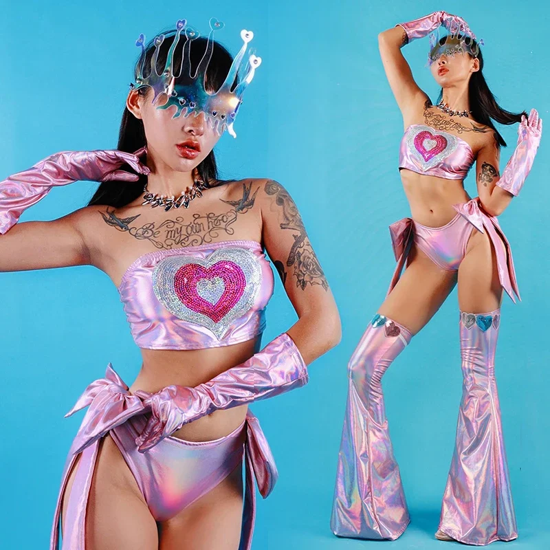 Women Gogo Dancer Stage Clothing Party Rave Outfit Sequins Tops Leg Cover Drag Queen Outfits Laser Pole Dance Costume
Women Gogo Dancer Stage Clothing Party Rave Outfit Sequins Tops Leg Cover Drag Queen Outfits Laser Pole Dance Costume