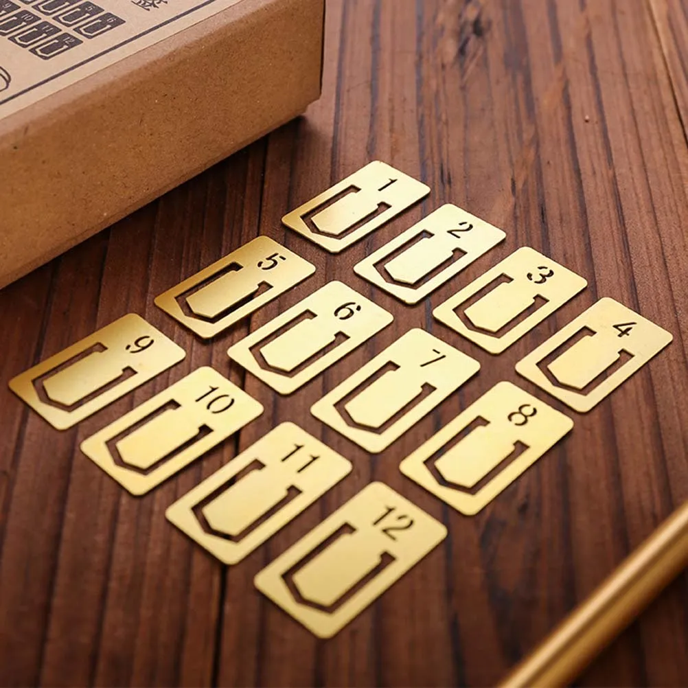 12 Pcs Metal Book Markers Brass Vintage Bookmark Creative Bookmarks Number Gifts
12 Pcs Metal Book Markers Brass Vintage Bookmark Creative Bookmarks Number Gifts