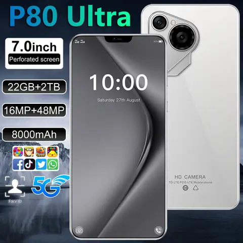 HOT New Tablet LCD 7.0 inch HD For P80 Ultra Android 22GB+2TB 8000mAh Battery 4G 5G Dual Card WiFi Google Tablet Parts Global