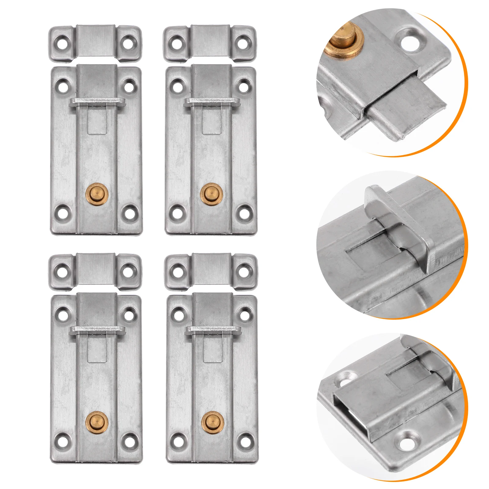 4Pcs Stainless Steel Automatic Spring Door Lock Heavy Duty Sliding Bolt Door Safety Lock for Home Sliding Gate Latch 
4Pcs Stainless Steel Automatic Spring Door Lock Heavy Duty Sliding Bolt Door Safety Lock for Home Sliding Gate Latch