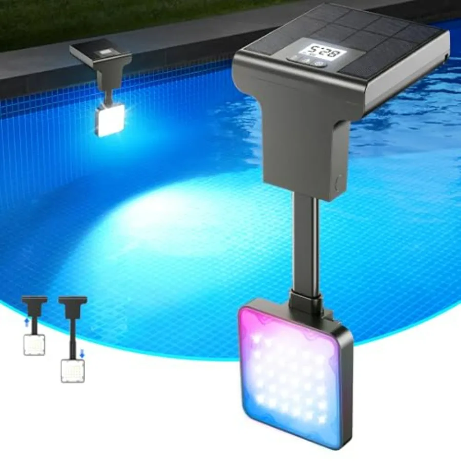 Inground pool solar lights with LCD thermometer, stainless steel housing, blue-white light, waterproof submersible LED for unde
Inground pool solar lights with LCD thermometer, stainless steel housing, blue-white light, waterproof submersible LED for unde