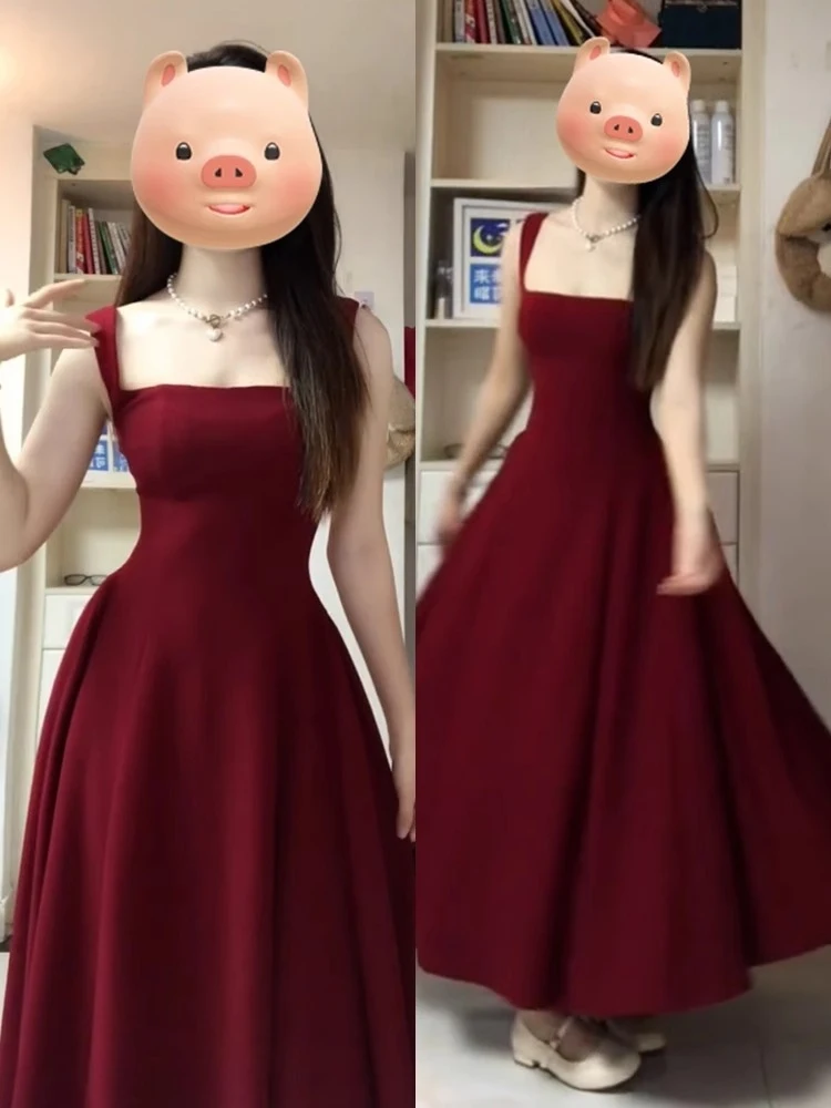 2025New French-style elegant high-end Hepburn-inspired red strap dress for women, summer waist-cinchingaLong Skirt
2025New French-style elegant high-end Hepburn-inspired red strap dress for women, summer waist-cinchingaLong Skirt