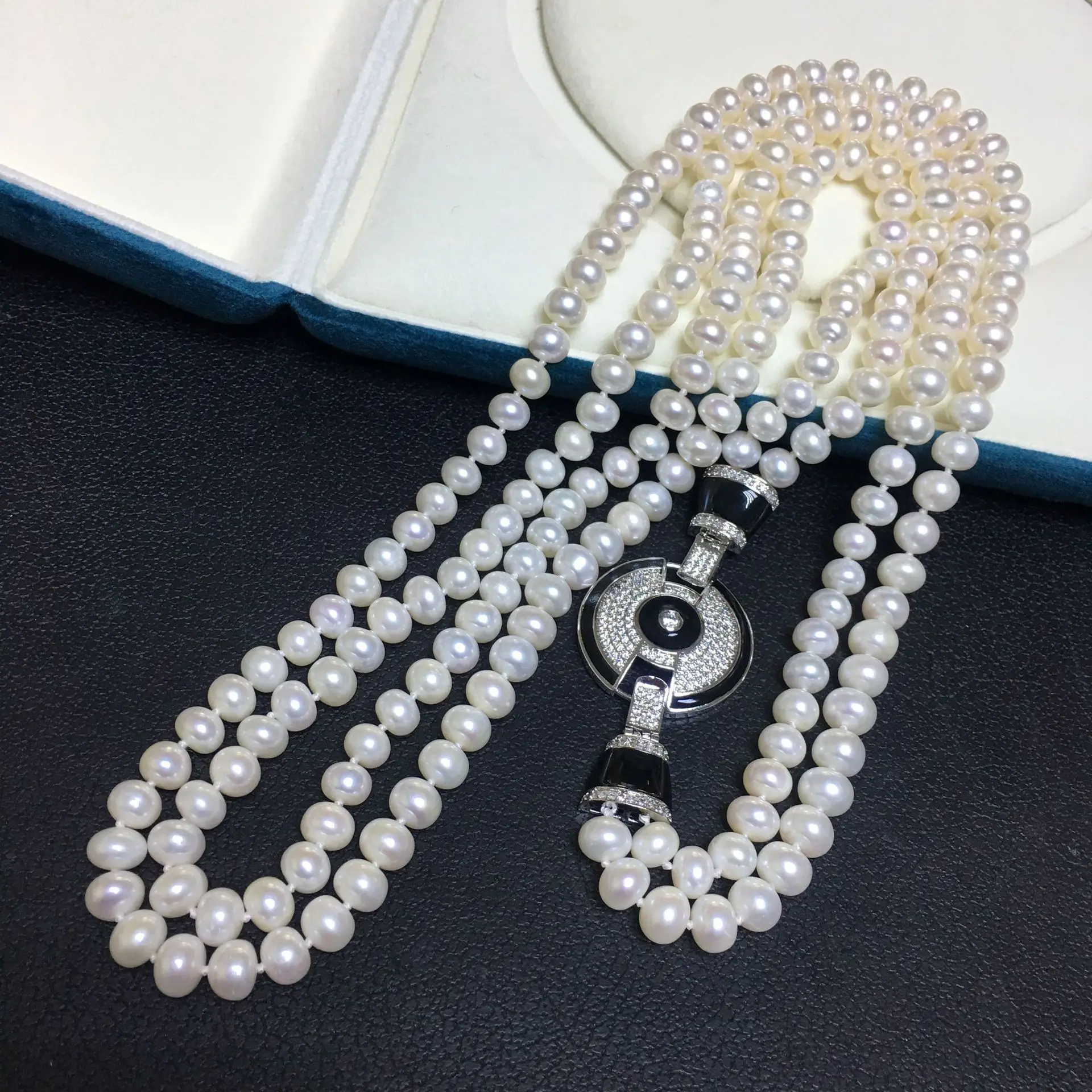 New Natural South Sea Round Pearl Necklace 925s, 2 Row Pearl Necklace 80cm, AAAA8-9mm
New Natural South Sea Round Pearl Necklace 925s, 2 Row Pearl Necklace 80cm, AAAA8-9mm
