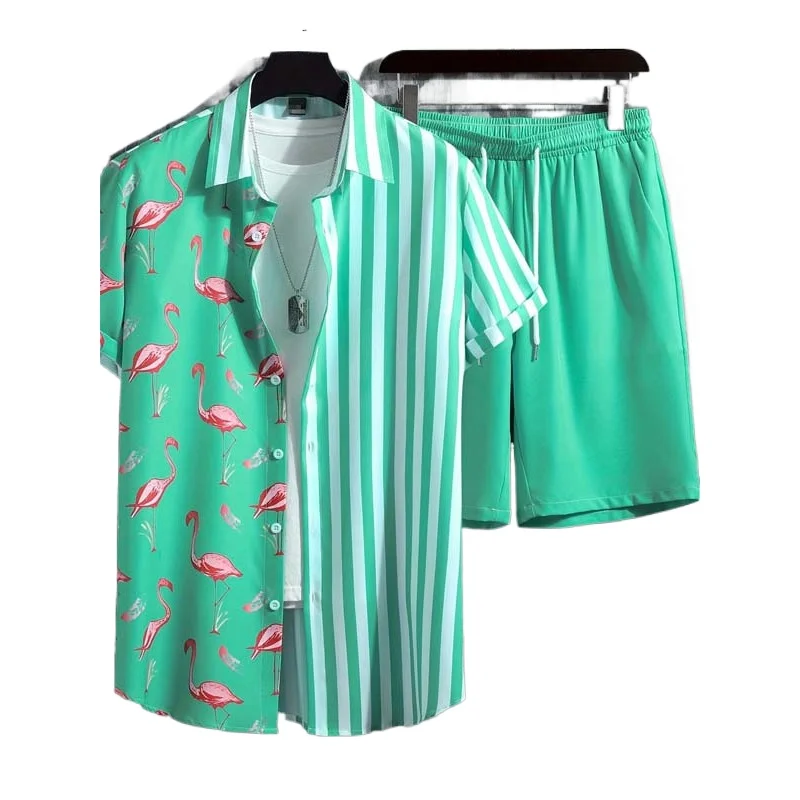 Spring and Summer New Men's Digital Printing Short-sleeved Shirt Two-piece Fashion Trend Suit
Spring and Summer New Men's Digital Printing Short-sleeved Shirt Two-piece Fashion Trend Suit