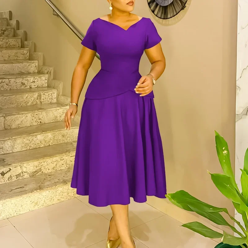 Customized Dashiki African Dresses for Women Elegant Short Sleeve V-neck Polyester Ankara Dresses Outfits for Wedding Party Midi
Customized Dashiki African Dresses for Women Elegant Short Sleeve V-neck Polyester Ankara Dresses Outfits for Wedding Party Midi