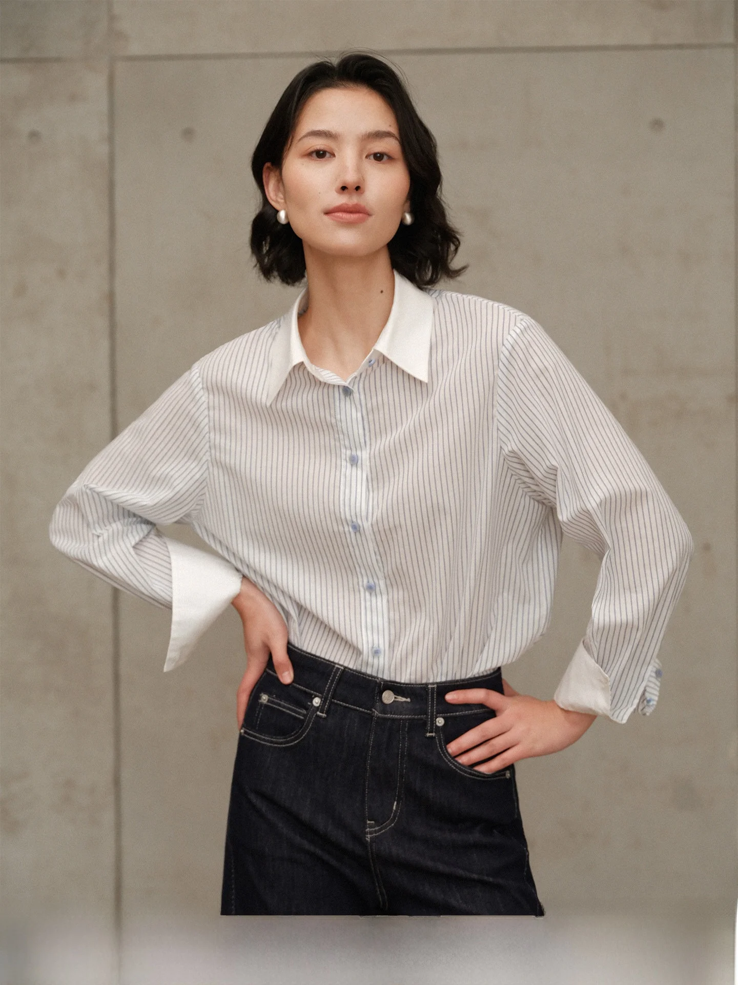 Zhimei Rihuo Refreing Salt Series 00% Cotton Casual Striped Loose White irt Color Blo Blue Stripe Breathable Comf...
Zhimei Rihuo Refreing Salt Series 00% Cotton Casual Striped Loose White irt Color Blo Blue Stripe Breathable Comf...