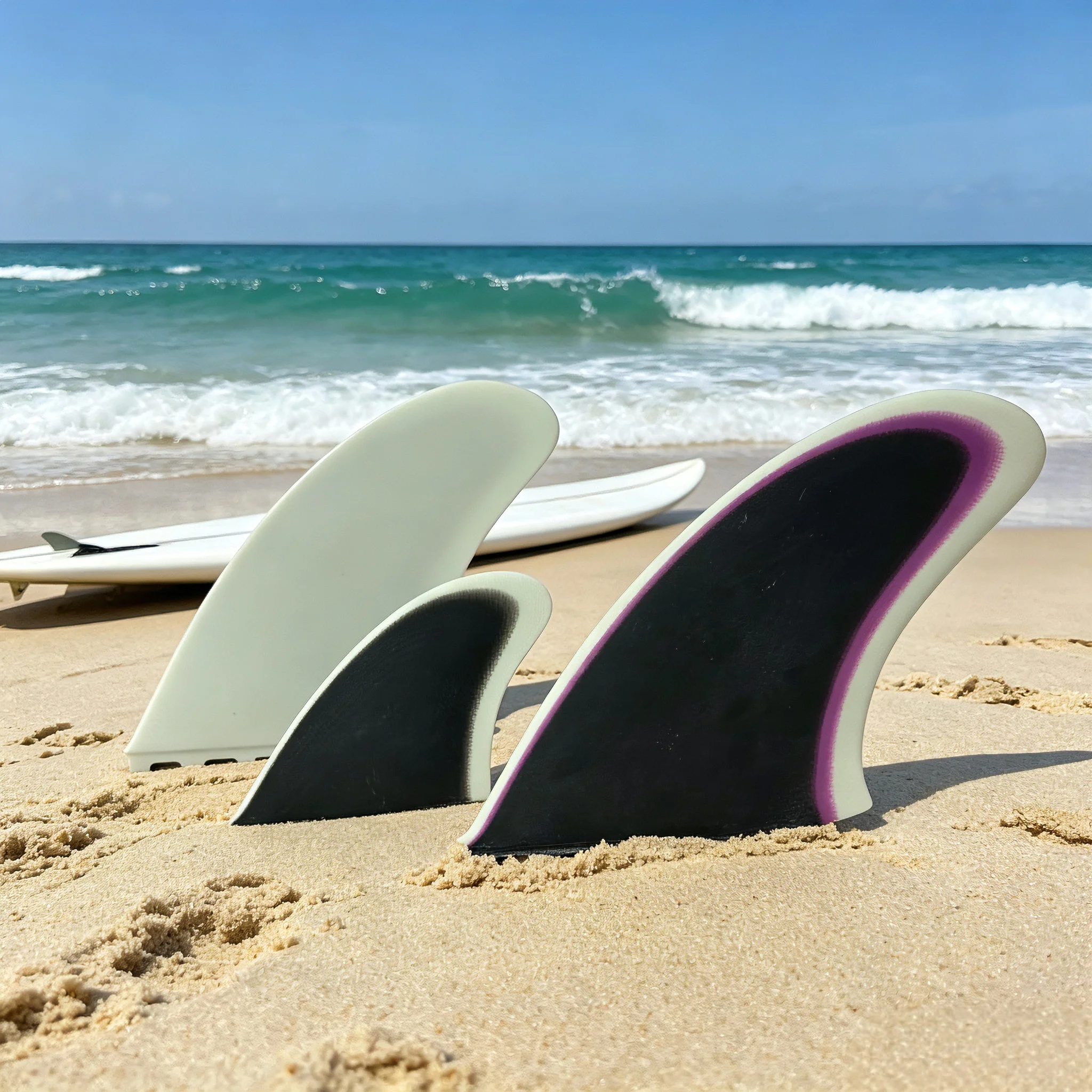 FUT Factory Direct: New Surfboard 2+1 Fins, made of fiberglass, surfboard accessories, fins, water sports, recreatino
FUT Factory Direct: New Surfboard 2+1 Fins, made of fiberglass, surfboard accessories, fins, water sports, recreatino