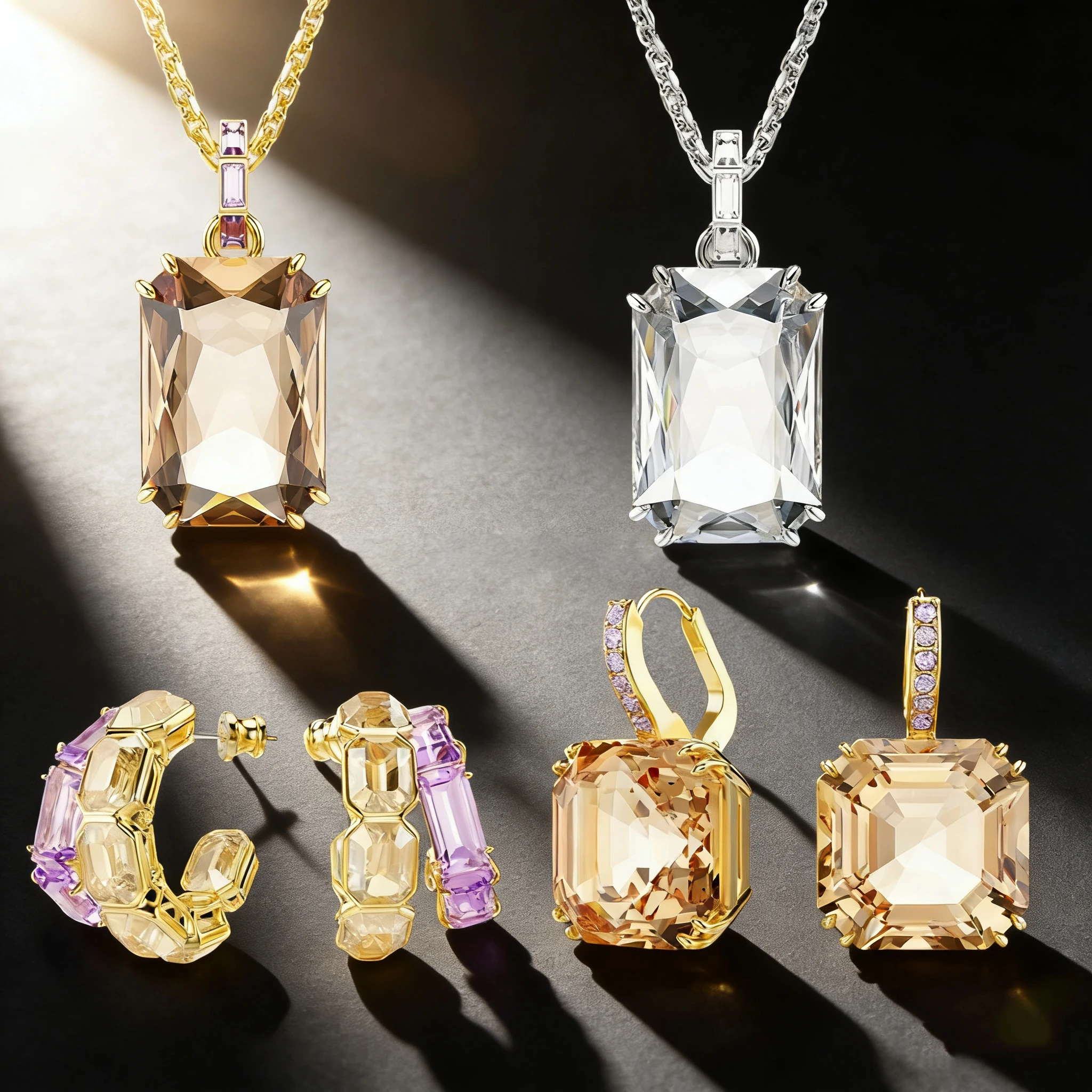 Комплект украшений S925: ожерелье и серьги с восьмиугольными кристаллами, ювелирный набор на годовщину, роскошный комплект с фиолетовыми кристаллами и золотом, модные женские украшения
Комплект украшений S925: ожерелье и серьги с восьмиугольными кристаллами, ювелирный набор на годовщину, роскошный комплект с фиолетовыми кристаллами и золотом, модные женские украшения
