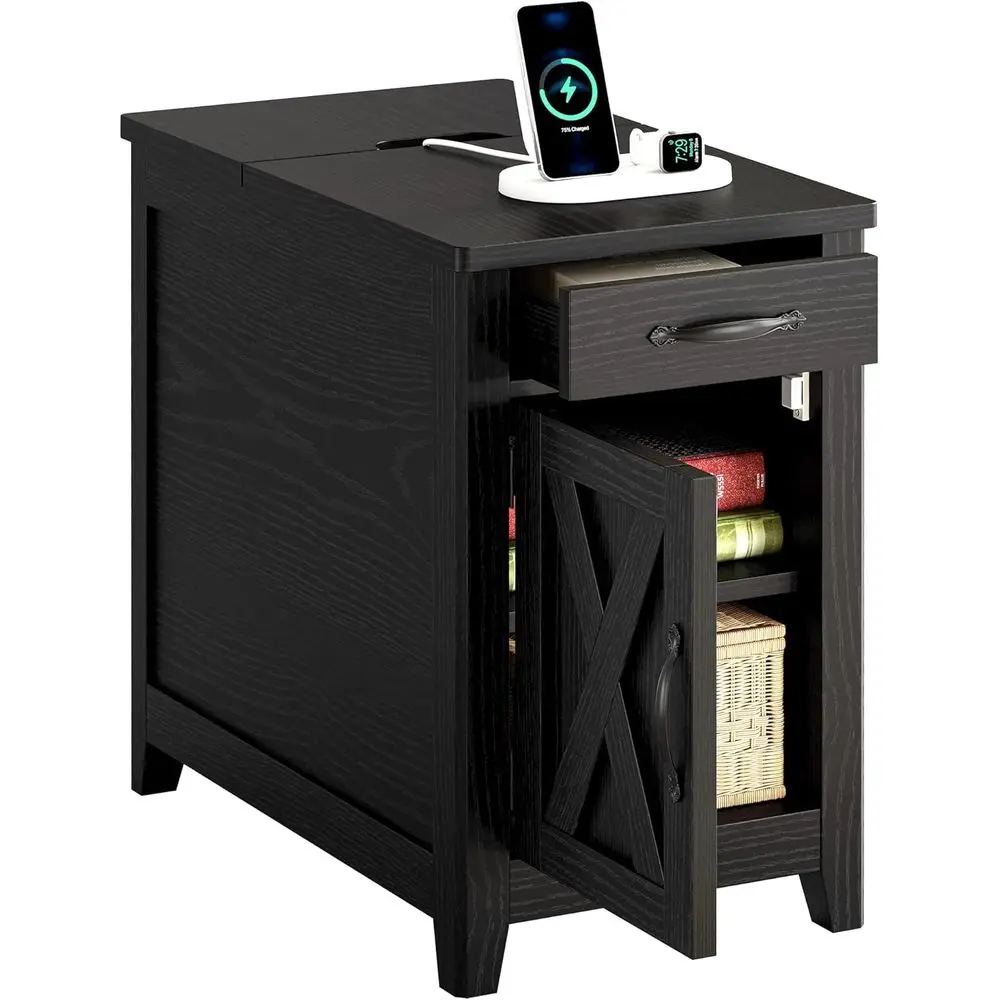 Black Charging Station End Table, Slim Living Room Side Table, Nightstand with Storage for Bedroom, Bede Table for Home
Black Charging Station End Table, Slim Living Room Side Table, Nightstand with Storage for Bedroom, Bede Table for Home