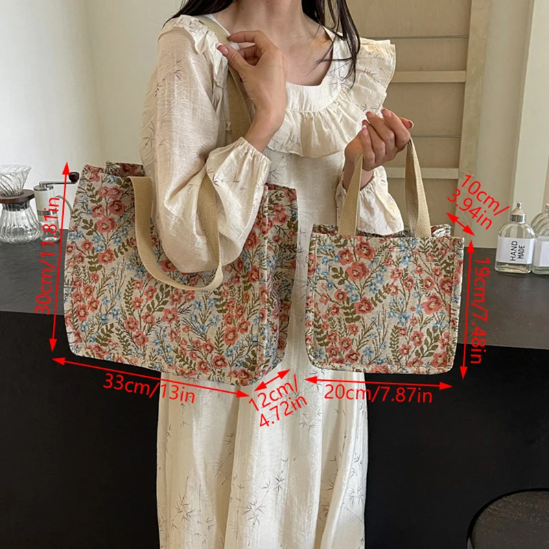 Ladies Shopping Bag Flower Pattern Canvas Tote Bag Larger Capacity Commuting Underarm Bag Outdoor Handbag Casual Lunch Bag
Ladies Shopping Bag Flower Pattern Canvas Tote Bag Larger Capacity Commuting Underarm Bag Outdoor Handbag Casual Lunch Bag
