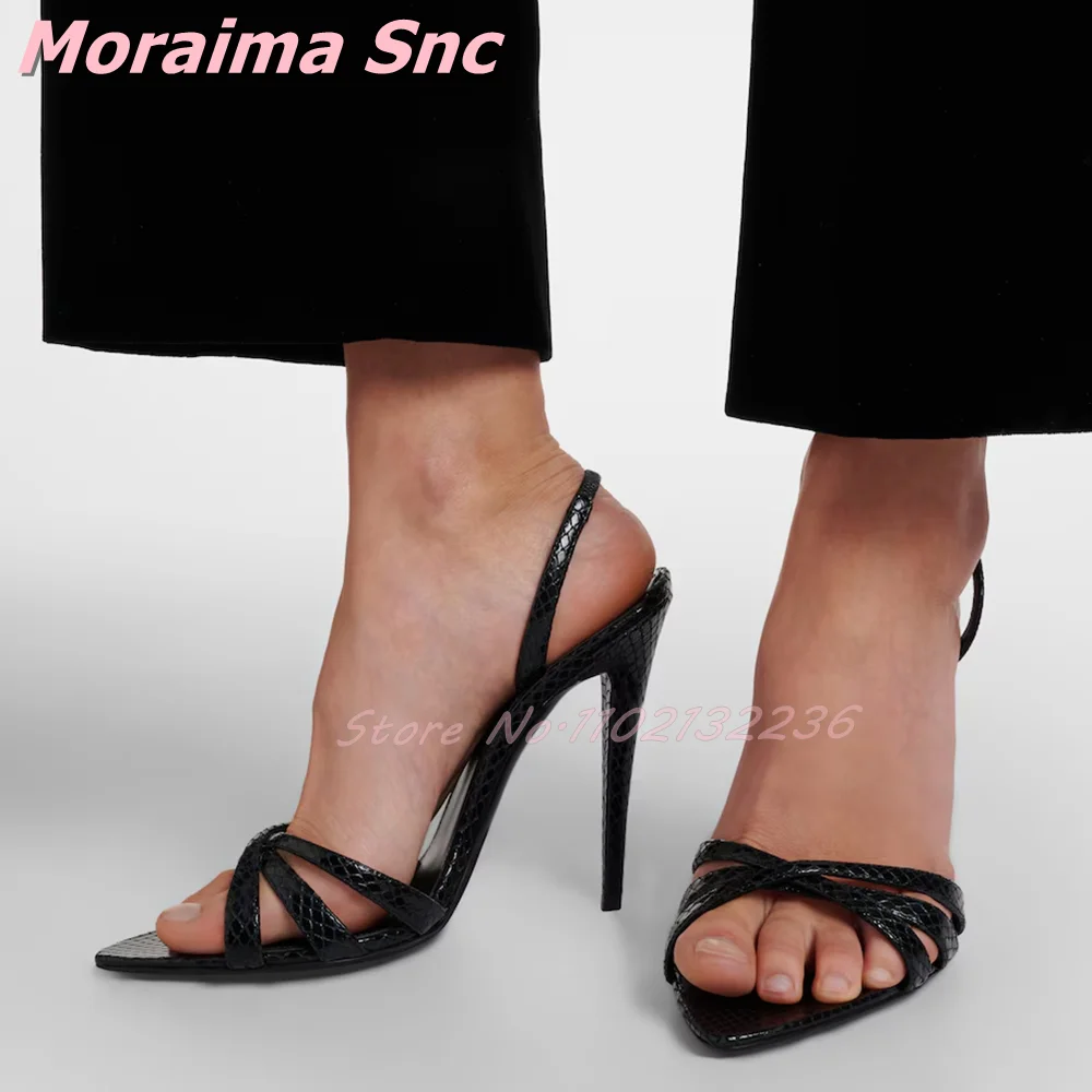 Pointed Toe Cross Strap Sandals Snake Pattern Slingback Stiletto High Heel Slip On Fashion Sexy Women Dress Shoes Summer 2026
Pointed Toe Cross Strap Sandals Snake Pattern Slingback Stiletto High Heel Slip On Fashion Sexy Women Dress Shoes Summer 2026