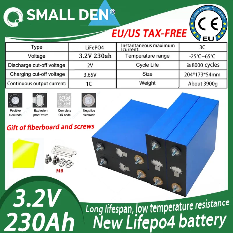 New 3.2V 230AH Lifepo4 rechargeable battery, low-temperature resistant solar energy storage system, electric RV EU duty-free
New 3.2V 230AH Lifepo4 rechargeable battery, low-temperature resistant solar energy storage system, electric RV EU duty-free