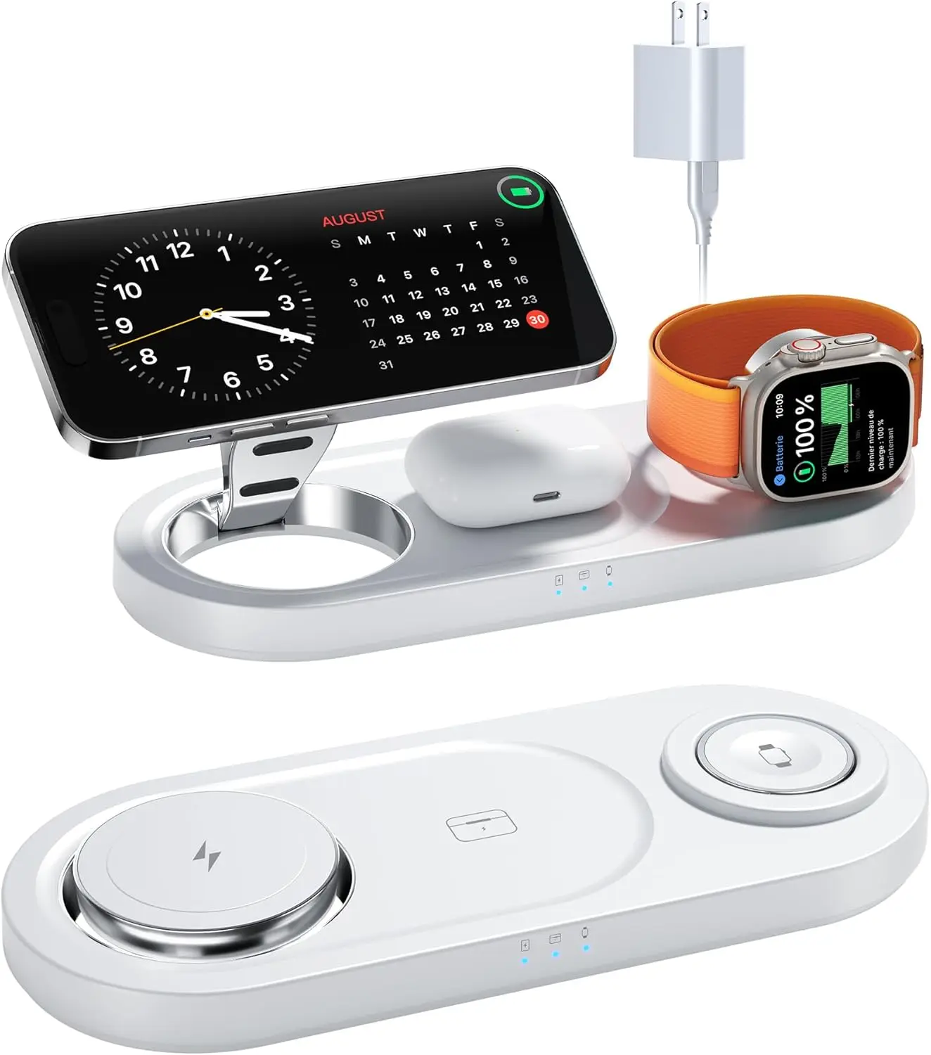 3-in-1 Magnetic Wireless Charging Station for iPhone 17-12, AirPods, Apple Watch, Fast 15W Charger Stand, Foldable, White
3-in-1 Magnetic Wireless Charging Station for iPhone 17-12, AirPods, Apple Watch, Fast 15W Charger Stand, Foldable, White
