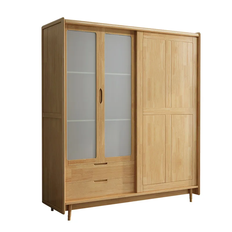 Nordic solid wood sliding glass door wardrobe: modern minimalist home solid wood two-door bedroom wardrobe
Nordic solid wood sliding glass door wardrobe: modern minimalist home solid wood two-door bedroom wardrobe