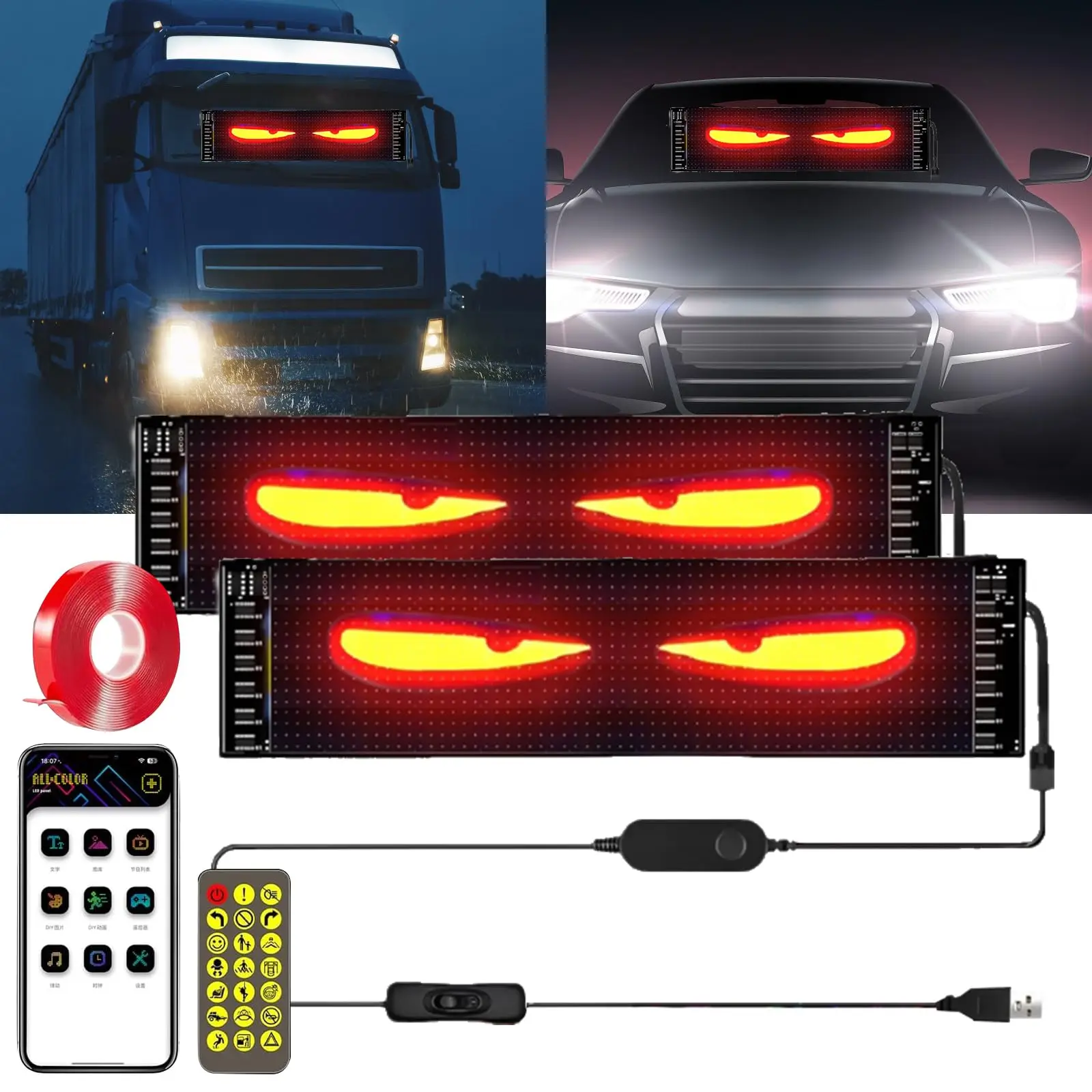 Свет Devil Eyes для лобового стекла для автомобилей Автомобильные глаза Светодиодный гибкий светодиодный дисплей для лобового стекла для автомобильного глаза Анимированный светодиод с управлением через приложение
Свет Devil Eyes для лобового стекла для автомобилей Автомобильные глаза Светодиодный гибкий светодиодный дисплей для лобового стекла для автомобильного глаза Анимированный светодиод с управлением через приложение