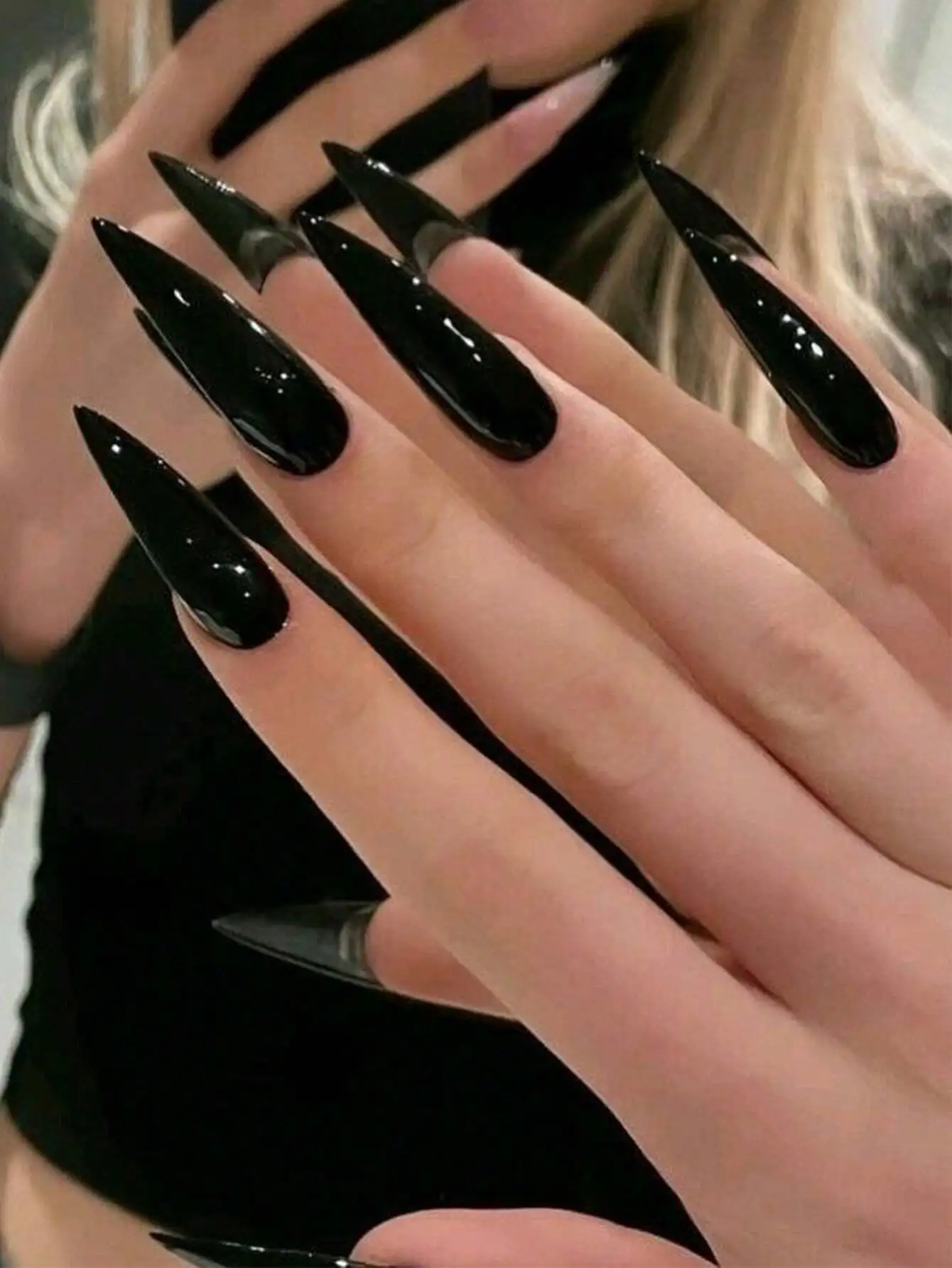 24pcs Extra Long French Stiletto Nails, Modern Elegant 3D Foil Wavy Cat Eye Decor, Minimalist Classic Golden 3D Shiny Asymmetric Lines, A Complete Set Of False Nails, Luxurious Cat Eye Manicure To Upgrade Your Style, Change Your Nails, Suitable For Daily
24pcs Extra Long French Stiletto Nails, Modern Elegant 3D Foil Wavy Cat Eye Decor, Minimalist Classic Golden 3D Shiny Asymmetric Lines, A Complete Set Of False Nails, Luxurious Cat Eye Manicure To Upgrade Your Style, Change Your Nails, Suitable For Daily