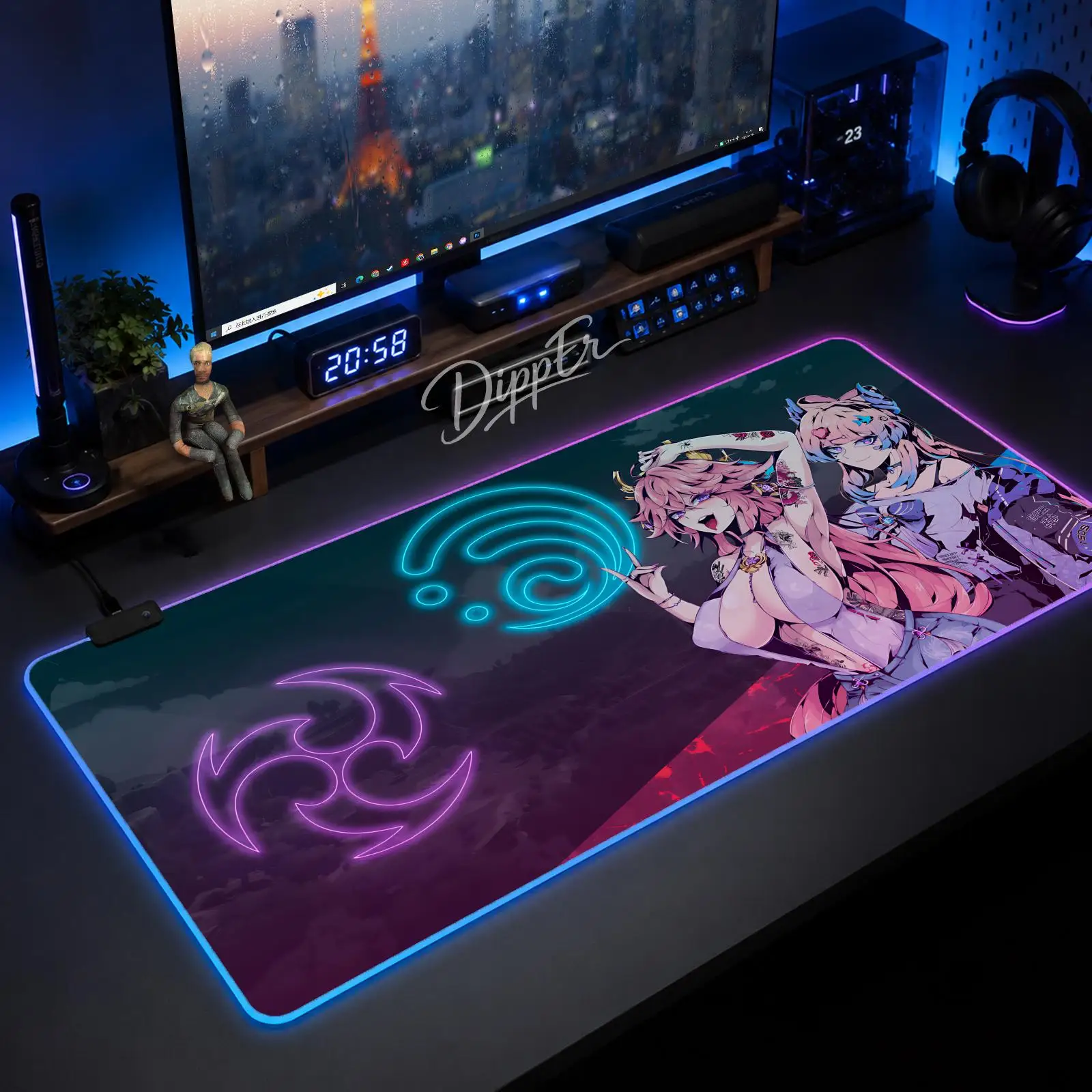 A-Genshin Anime Girl Mouse Pad Large Size LED Glowing Table Pad XXL Gaming Non-slip Rubber Mat With Backlight
A-Genshin Anime Girl Mouse Pad Large Size LED Glowing Table Pad XXL Gaming Non-slip Rubber Mat With Backlight