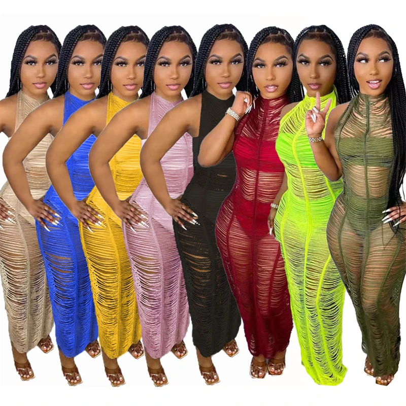 Cover Ups Sexy Solid Knitted Maxi Beach Dress Women Hollow Out Lace Up Halter Backless Long Tunic 2023 Summer Vocatioin Swimwear
Cover Ups Sexy Solid Knitted Maxi Beach Dress Women Hollow Out Lace Up Halter Backless Long Tunic 2023 Summer Vocatioin Swimwear