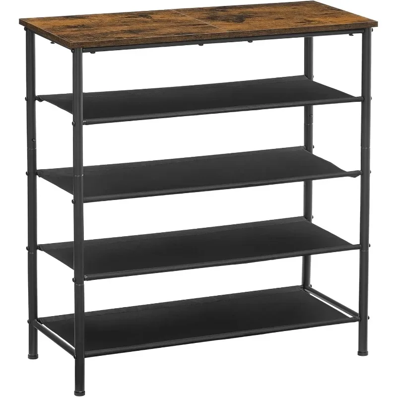 Shoe Rack, 5 Tier Shoe Storage Rack for 12-16 Pairs of Shoes, Shoe Organizer for Entryway, with 4 Fabric Shelves and Wooden Top
Shoe Rack, 5 Tier Shoe Storage Rack for 12-16 Pairs of Shoes, Shoe Organizer for Entryway, with 4 Fabric Shelves and Wooden Top