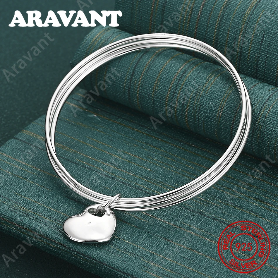 925 Sterling Silver Three-Circle Heart Bangle - Exquisite And Adorable Wedding Party Jewelry For Women
925 Sterling Silver Three-Circle Heart Bangle - Exquisite And Adorable Wedding Party Jewelry For Women