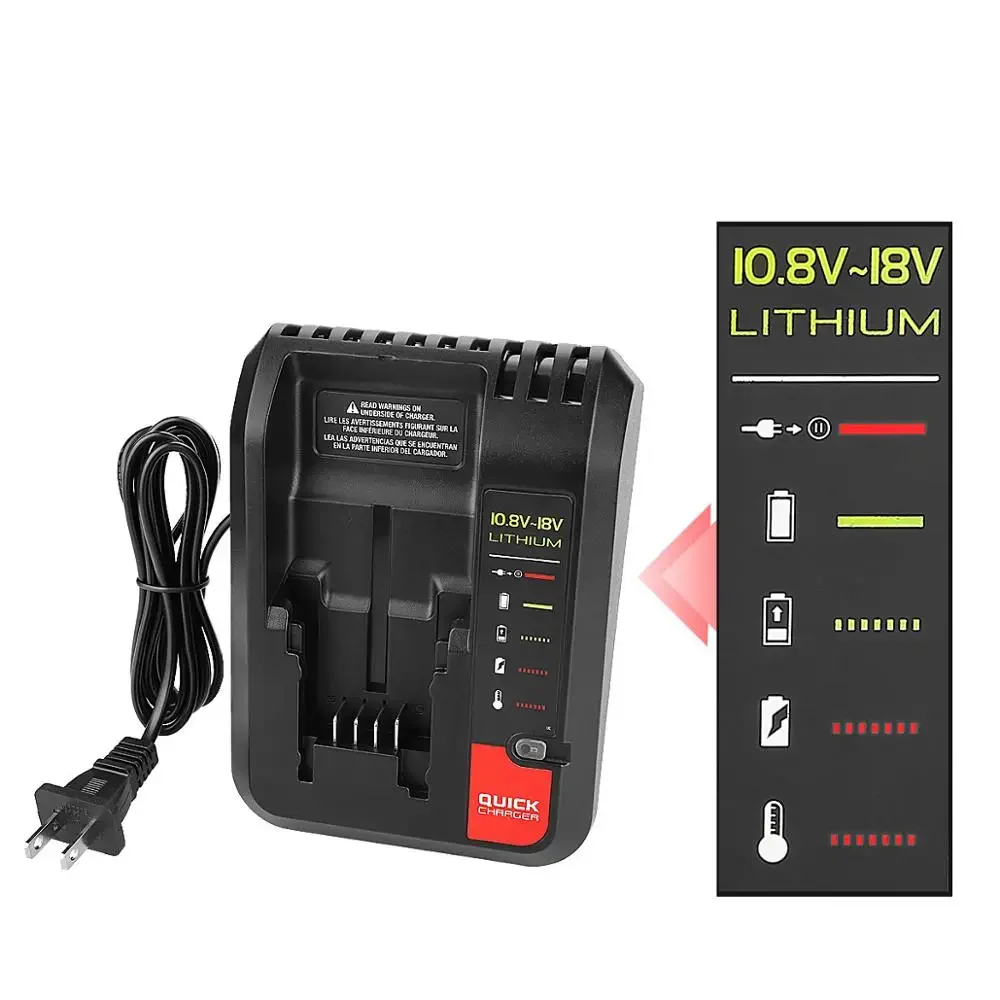 Зарядное устройство PCC692L для литий-ионных аккумуляторов для Black Decker, для кабеля Porter Stanley, 10,8 В, 14,4 В, 18 в, PCC690L, FMC692L, FMC690L, FMC688, FMC686
Зарядное устройство PCC692L для литий-ионных аккумуляторов для Black Decker, для кабеля Porter Stanley, 10,8 В, 14,4 В, 18 в, PCC690L, FMC692L, FMC690L, FMC688, FMC686