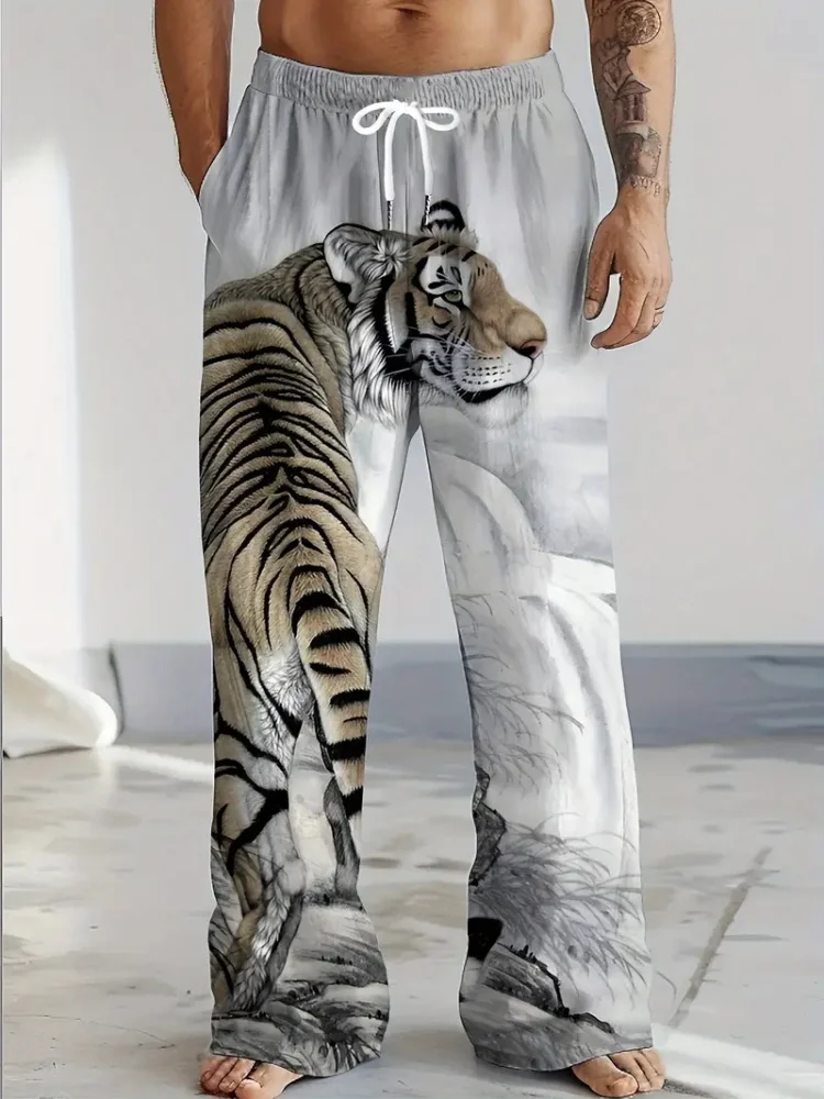 Summer Beach Casual Men's Straight Leg Pants, Snow Lion 3D Printed Men's Casual Pants, Trendy And Fashionable Men's Pants
Summer Beach Casual Men's Straight Leg Pants, Snow Lion 3D Printed Men's Casual Pants, Trendy And Fashionable Men's Pants