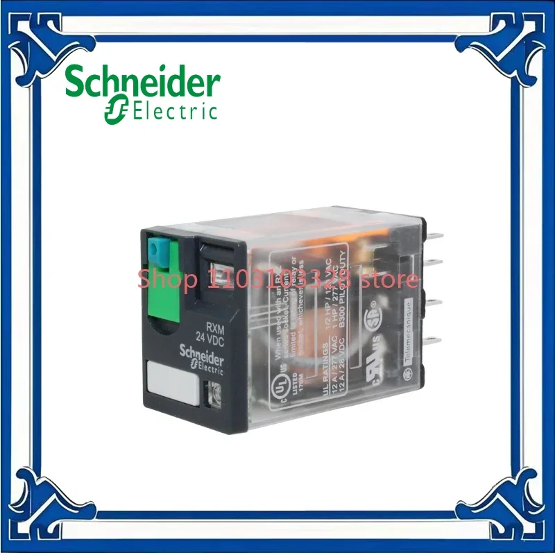 Export LED indicator intermediate relay RXM2AB2BD DC24V two open two closed 8 feet Perfectly compatible with RXZE1M2C/RXZE2S108M