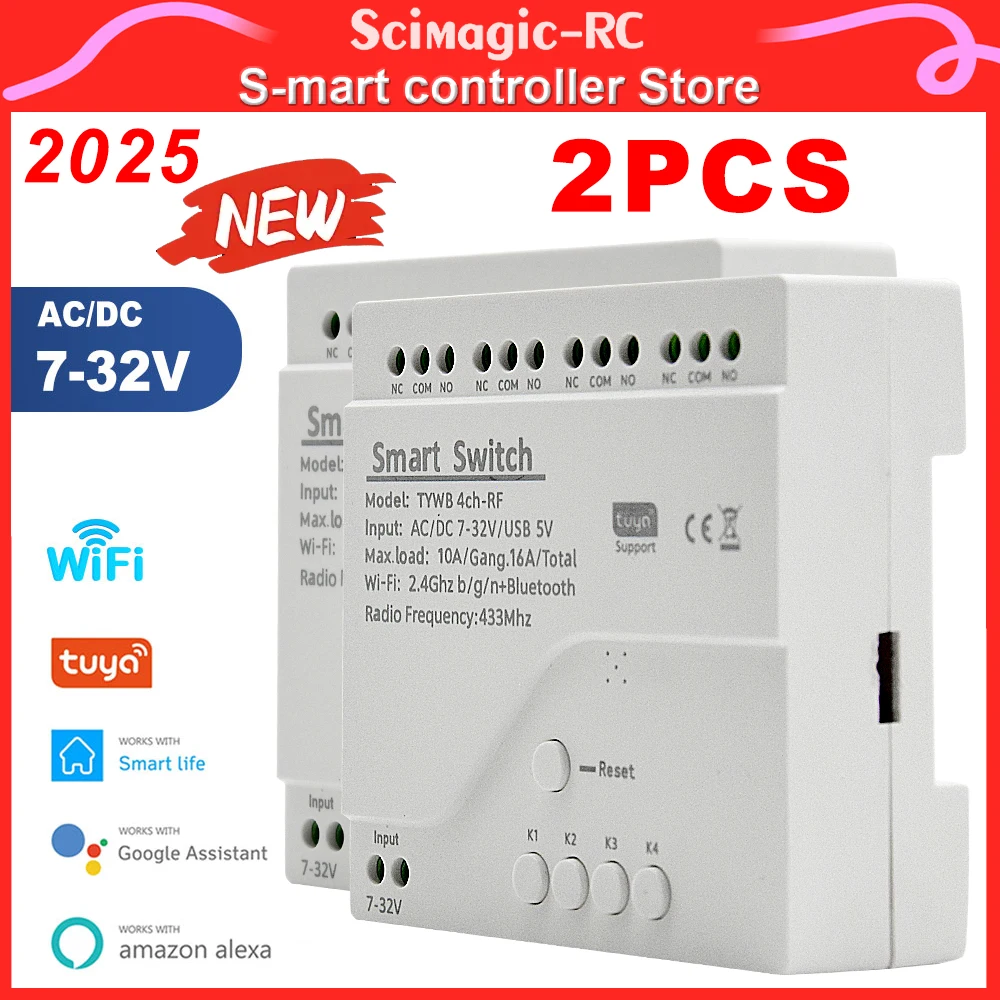 2 шт./лот 4 канала Tuya Wifi Smart Switch Беспроводной релейный модуль переменного тока 7-32 В 85-250 В 220 В 110 В 2200 Вт 10 А Ресивер или пульт RF433 для Alexa
2 шт./лот 4 канала Tuya Wifi Smart Switch Беспроводной релейный модуль переменного тока 7-32 В 85-250 В 220 В 110 В 2200 Вт 10 А Ресивер или пульт RF433 для Alexa