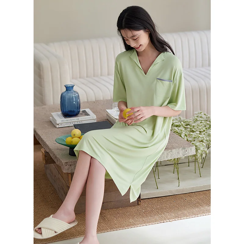 Summer Women's Long Dress Soft Modal Sleepwear Home Clothes Nightshirt Women Causal Sleepwear Loose Ladies Nightgown Women Dress
Summer Women's Long Dress Soft Modal Sleepwear Home Clothes Nightshirt Women Causal Sleepwear Loose Ladies Nightgown Women Dress