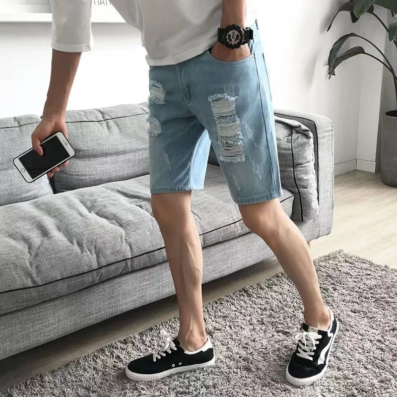 Fashion Torn Denim Shorts for Men Mid Length 5 Inch Inseam Summer Casual Lightweight Baggy Denim Shorts
Fashion Torn Denim Shorts for Men Mid Length 5 Inch Inseam Summer Casual Lightweight Baggy Denim Shorts