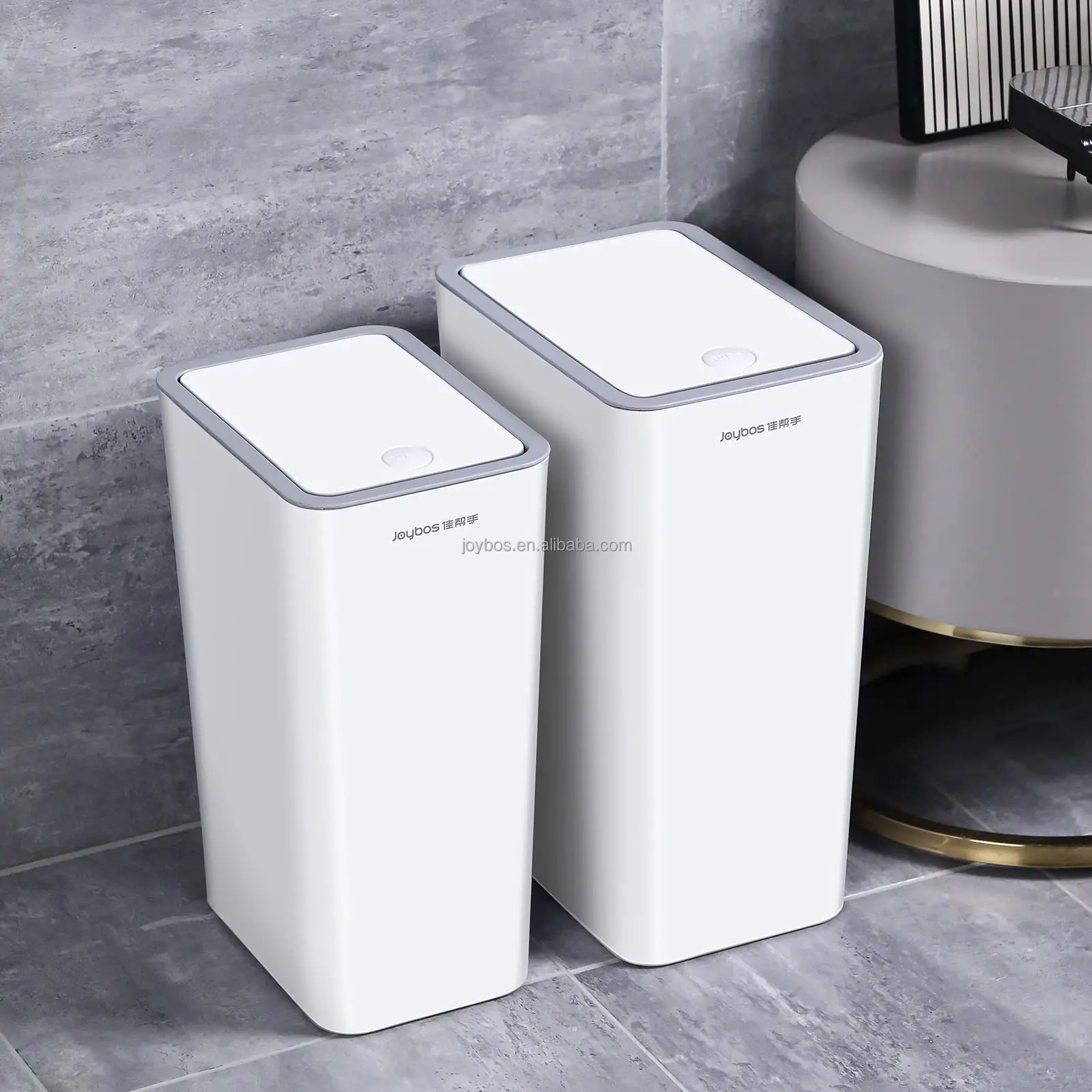 JOYBOS Small Trash Cans with Lid for Bathroom 2 Pack Plastic Garbage Bin with Press Type Lid ( 2Pcs 3.4+2.3 Gallon)
JOYBOS Small Trash Cans with Lid for Bathroom 2 Pack Plastic Garbage Bin with Press Type Lid ( 2Pcs 3.4+2.3 Gallon)