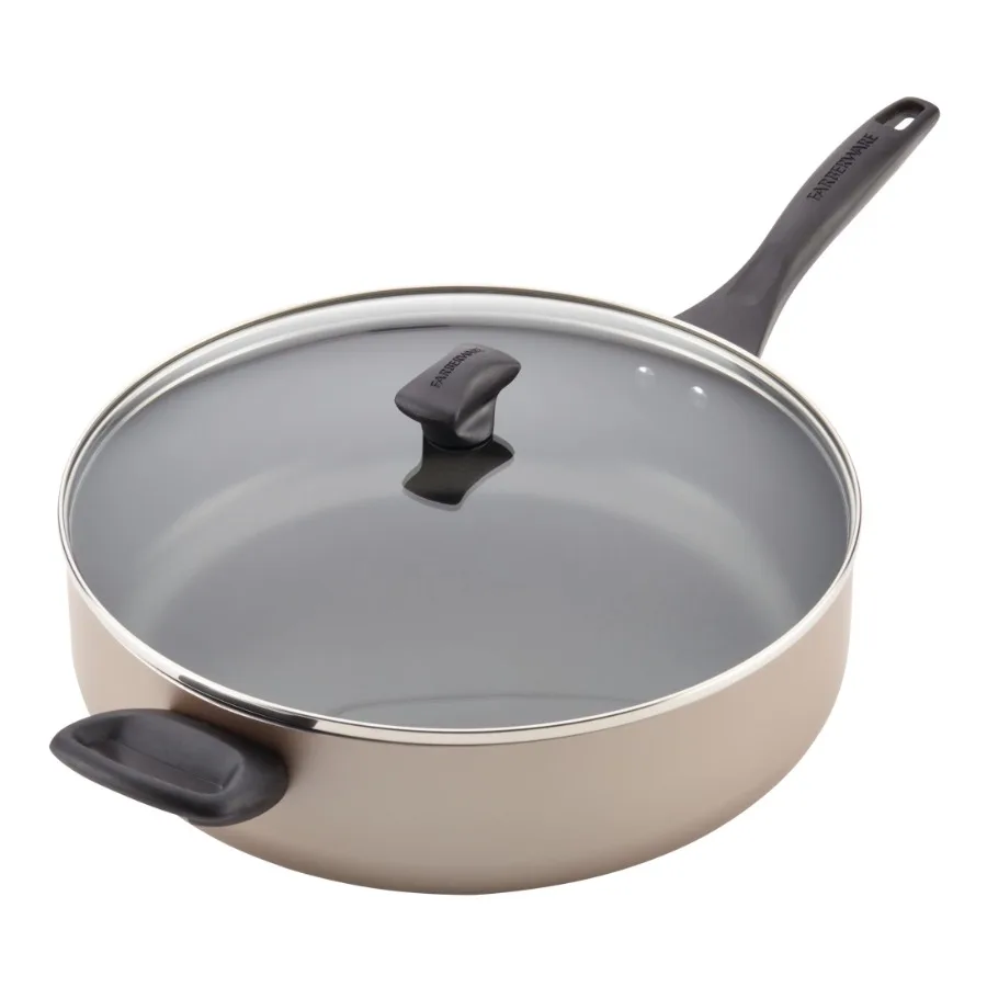 Dishwasher Safe Nonstick 6 Quart Jumbo Cooker Chef's Pan with Helper Handle and Glass Lid Great for Family Meals Dishwasher Saf
Dishwasher Safe Nonstick 6 Quart Jumbo Cooker Chef's Pan with Helper Handle and Glass Lid Great for Family Meals Dishwasher Saf