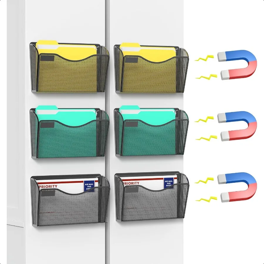 6 Pack Magnetic File Holder Mesh Wall File Organizer File Pocket Mail Organizer Paper Folder Holder for Office Home No Drilling
6 Pack Magnetic File Holder Mesh Wall File Organizer File Pocket Mail Organizer Paper Folder Holder for Office Home No Drilling