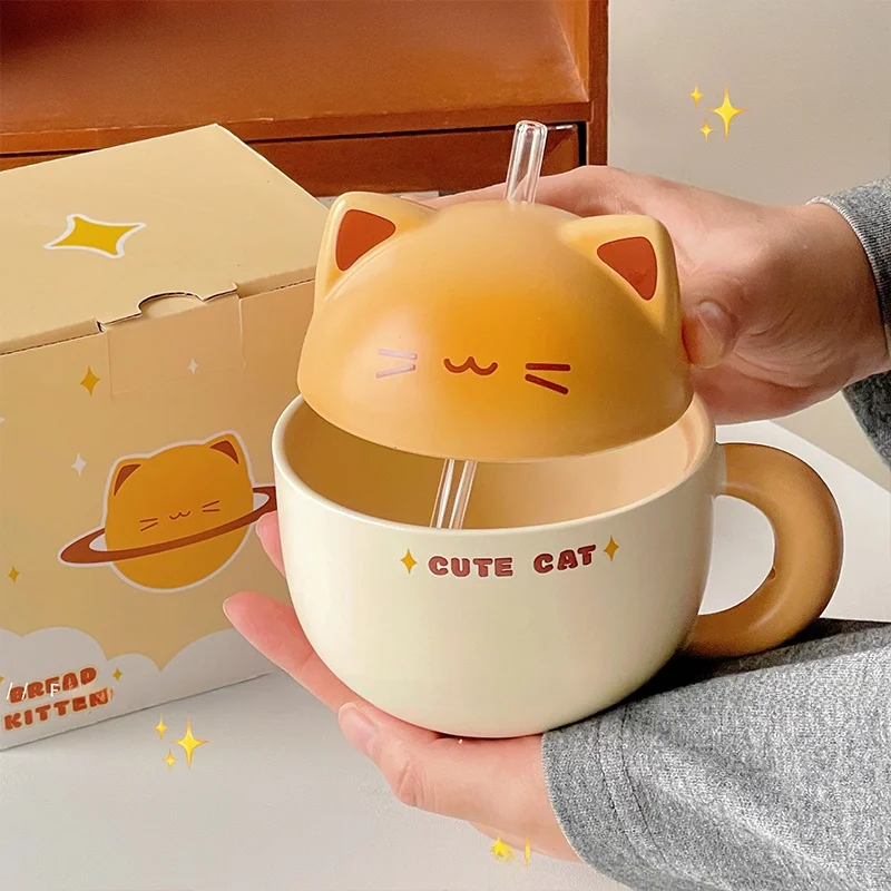 Cute Caramel Bread Ceramic Mugs with Lid Ins Straw Water Cup Birthday Gifts for Girls High Aesthetic Value Single Ear Handle
Cute Caramel Bread Ceramic Mugs with Lid Ins Straw Water Cup Birthday Gifts for Girls High Aesthetic Value Single Ear Handle