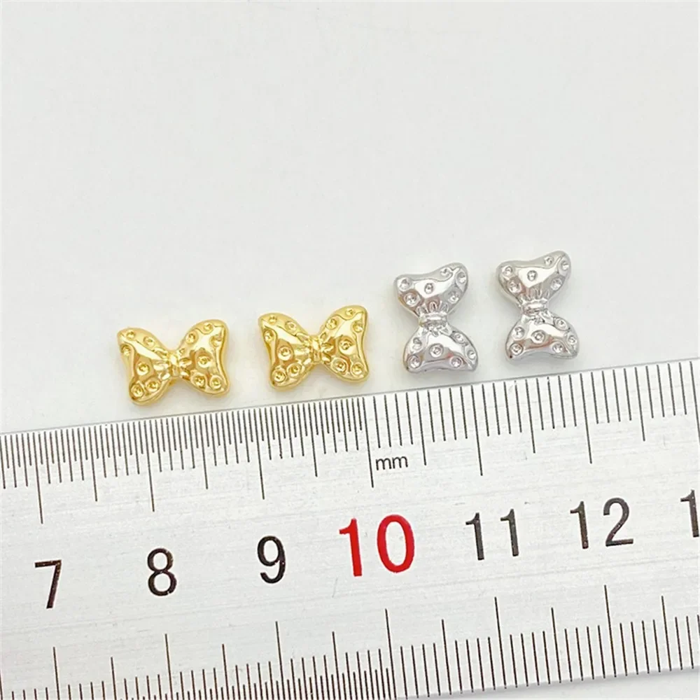14K Gold-wrapped Dark Pattern Bow Bead Spacer Loose Bead Handmade DIY Beaded Bracelet Necklace Jewelry Material Accessories
14K Gold-wrapped Dark Pattern Bow Bead Spacer Loose Bead Handmade DIY Beaded Bracelet Necklace Jewelry Material Accessories