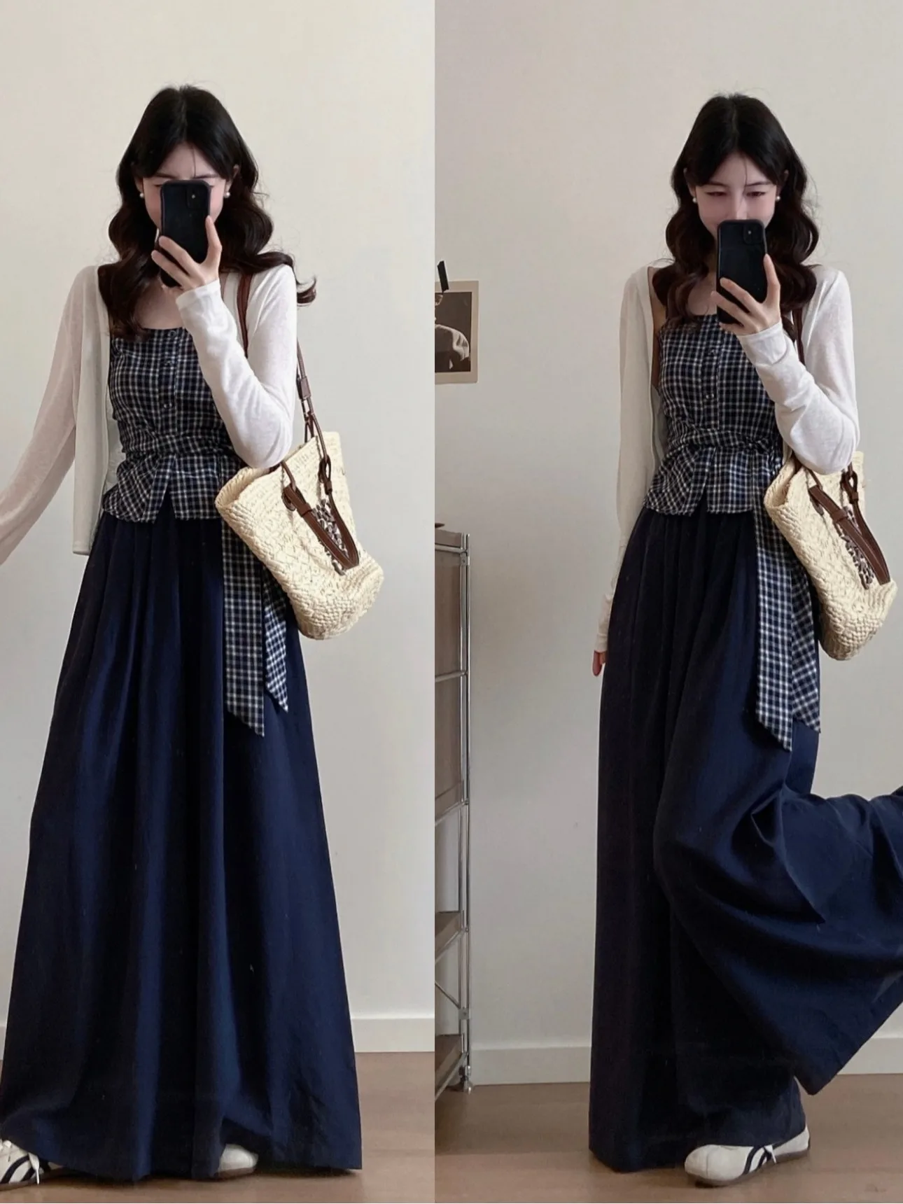 Ice Sensation Oversized Cardigan Plaid Wide Leg Pants Women's Fashion Three-Piece Set Casual Korean Style plus Size Ensemble
Ice Sensation Oversized Cardigan Plaid Wide Leg Pants Women's Fashion Three-Piece Set Casual Korean Style plus Size Ensemble