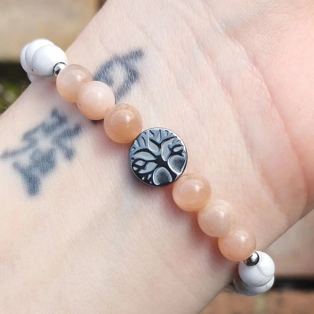 MG2145 New Design 4 MM AAA Grade Sunstone Howlite Tree Of Life Bracelet Fashion Womens Stress Relief Wrist Yoga Mala
MG2145 New Design 4 MM AAA Grade Sunstone Howlite Tree Of Life Bracelet Fashion Womens Stress Relief Wrist Yoga Mala