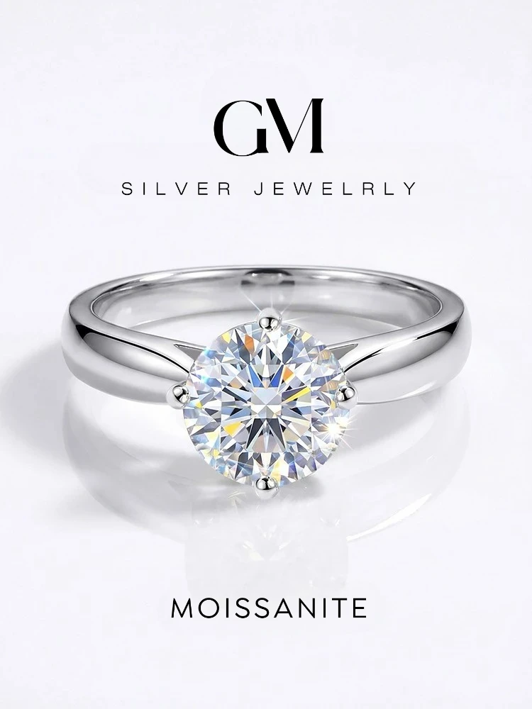 925 Sterling Silver Luxury Fashiom 1CT Real Moissanite Diamond Round Simple Engagement Rings for Women Wedding Fine Jewelry
925 Sterling Silver Luxury Fashiom 1CT Real Moissanite Diamond Round Simple Engagement Rings for Women Wedding Fine Jewelry