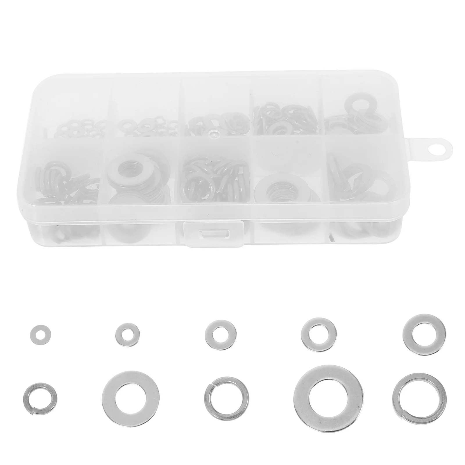 260Pcs Stainless Steel Washer Set Flat Lock Spring Washers Rust Resistant Galvanized Organizing Case for Home Automotive
260Pcs Stainless Steel Washer Set Flat Lock Spring Washers Rust Resistant Galvanized Organizing Case for Home Automotive