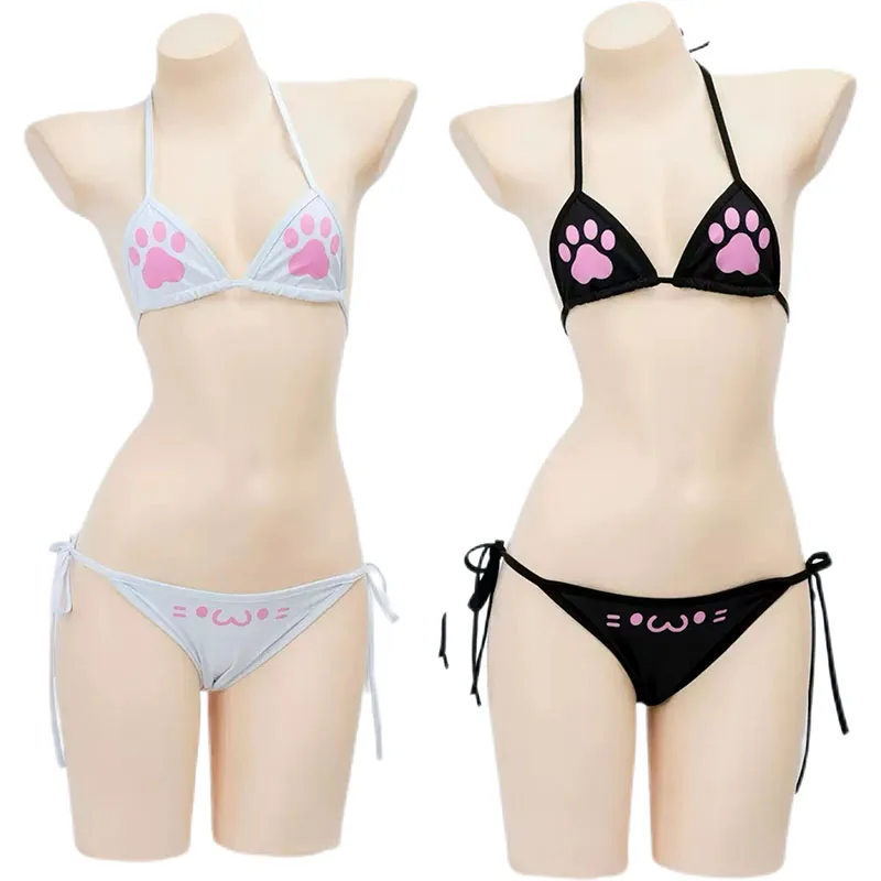 Japanese Anime Kawaii Girl Cute Cat Paw Bikini Swimsuit Women Claw Pattern Three Point Underwear Set Bra Panties Costume Cosplay
Japanese Anime Kawaii Girl Cute Cat Paw Bikini Swimsuit Women Claw Pattern Three Point Underwear Set Bra Panties Costume Cosplay