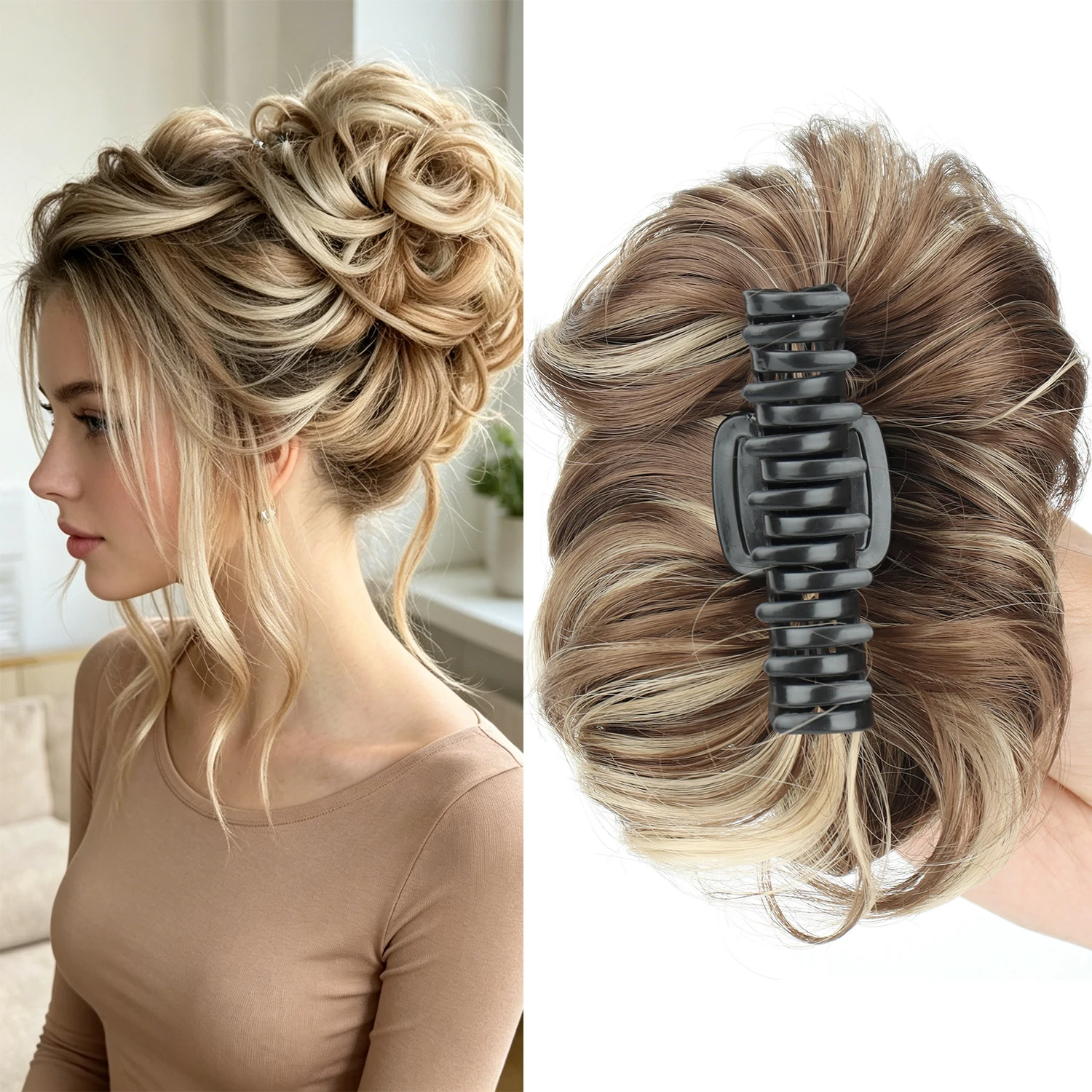 Synthetic 8Inch Claw Clip Fluffy Messy Bun Hair Curly Black Brown Wavy Hair Bun For Women Daily Party
Synthetic 8Inch Claw Clip Fluffy Messy Bun Hair Curly Black Brown Wavy Hair Bun For Women Daily Party