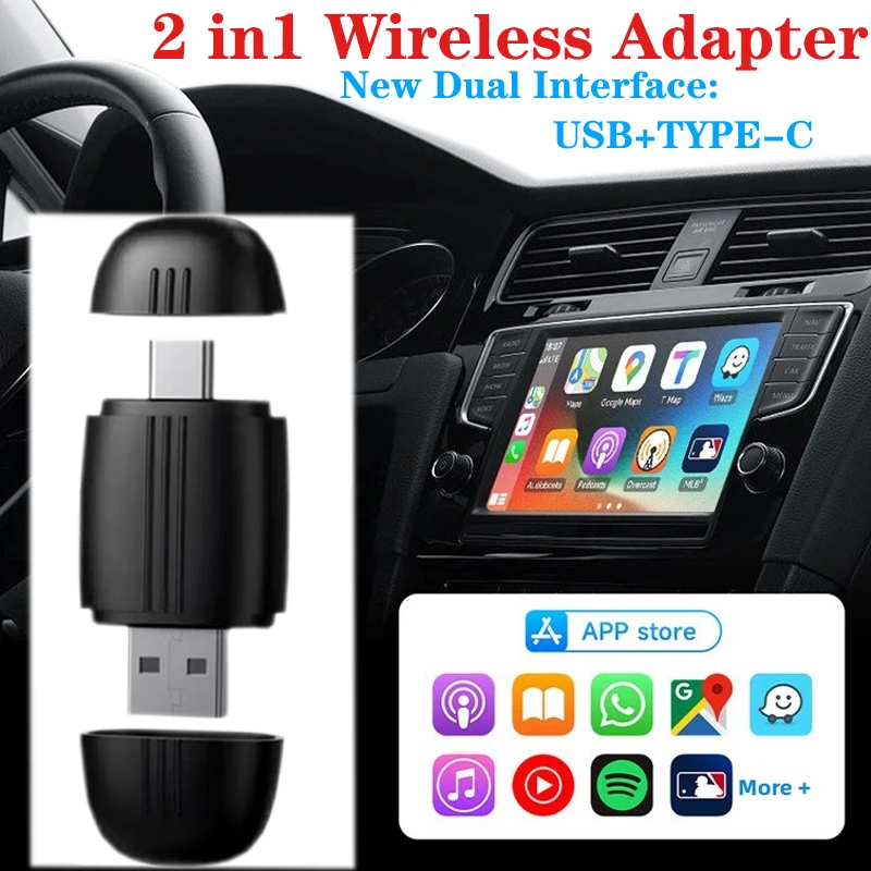 New Dual core Wireless Carplay Adapter Android Auto carplay box USB Type-C interface 2 in1 Original car wired to wireless Ai box
New Dual core Wireless Carplay Adapter Android Auto carplay box USB Type-C interface 2 in1 Original car wired to wireless Ai box