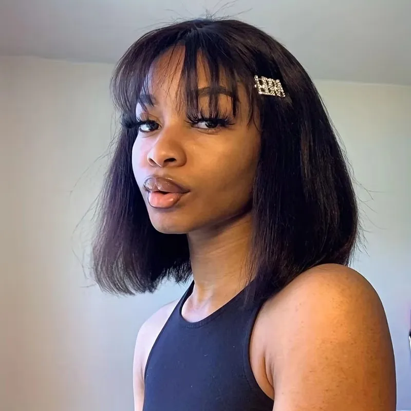 2X1 Lace Closure Straight Bob Wigs with Bangs For Women Malaysia Hair Short Straight Wig With Realistic Scalp On Top 8-14 Inch
2X1 Lace Closure Straight Bob Wigs with Bangs For Women Malaysia Hair Short Straight Wig With Realistic Scalp On Top 8-14 Inch