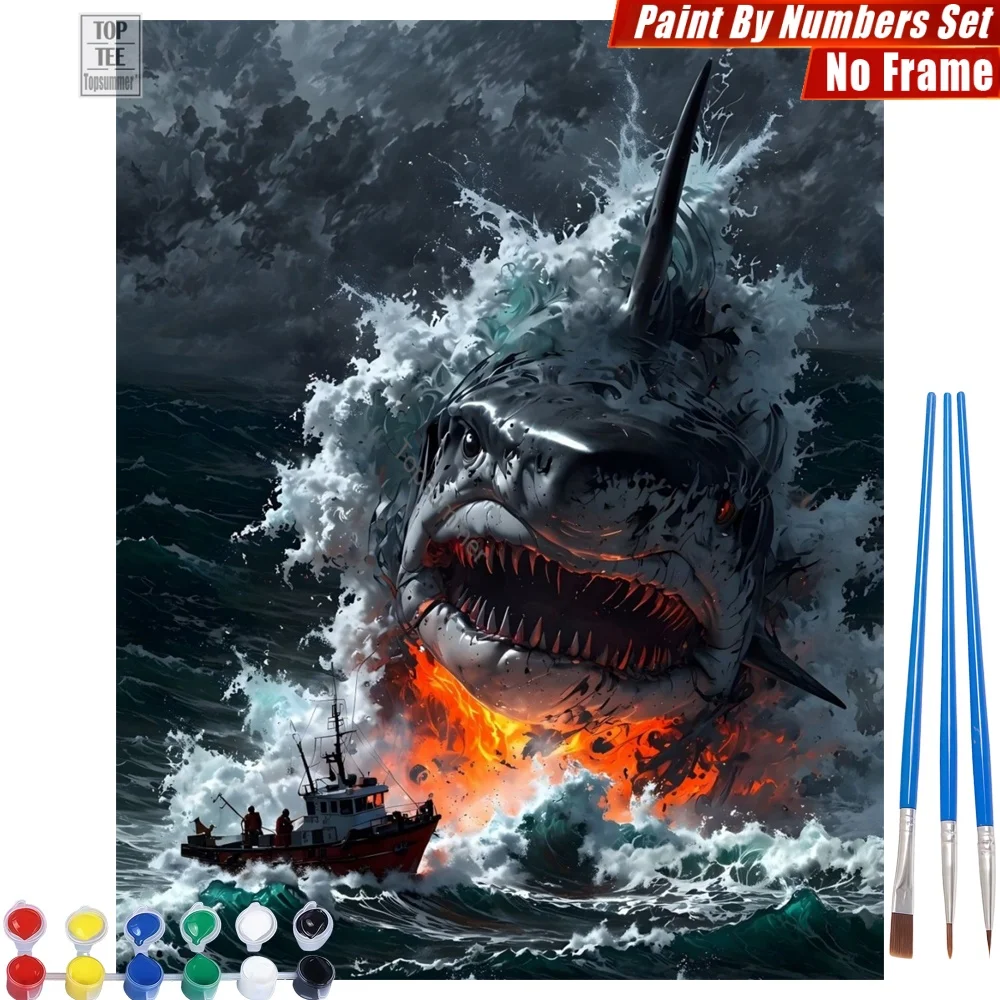 Leaping Giant Shark - Digital Oil Paints Set - Open Mouth Boat Creative Family Fun Halloween Gift For Husband
Leaping Giant Shark - Digital Oil Paints Set - Open Mouth Boat Creative Family Fun Halloween Gift For Husband