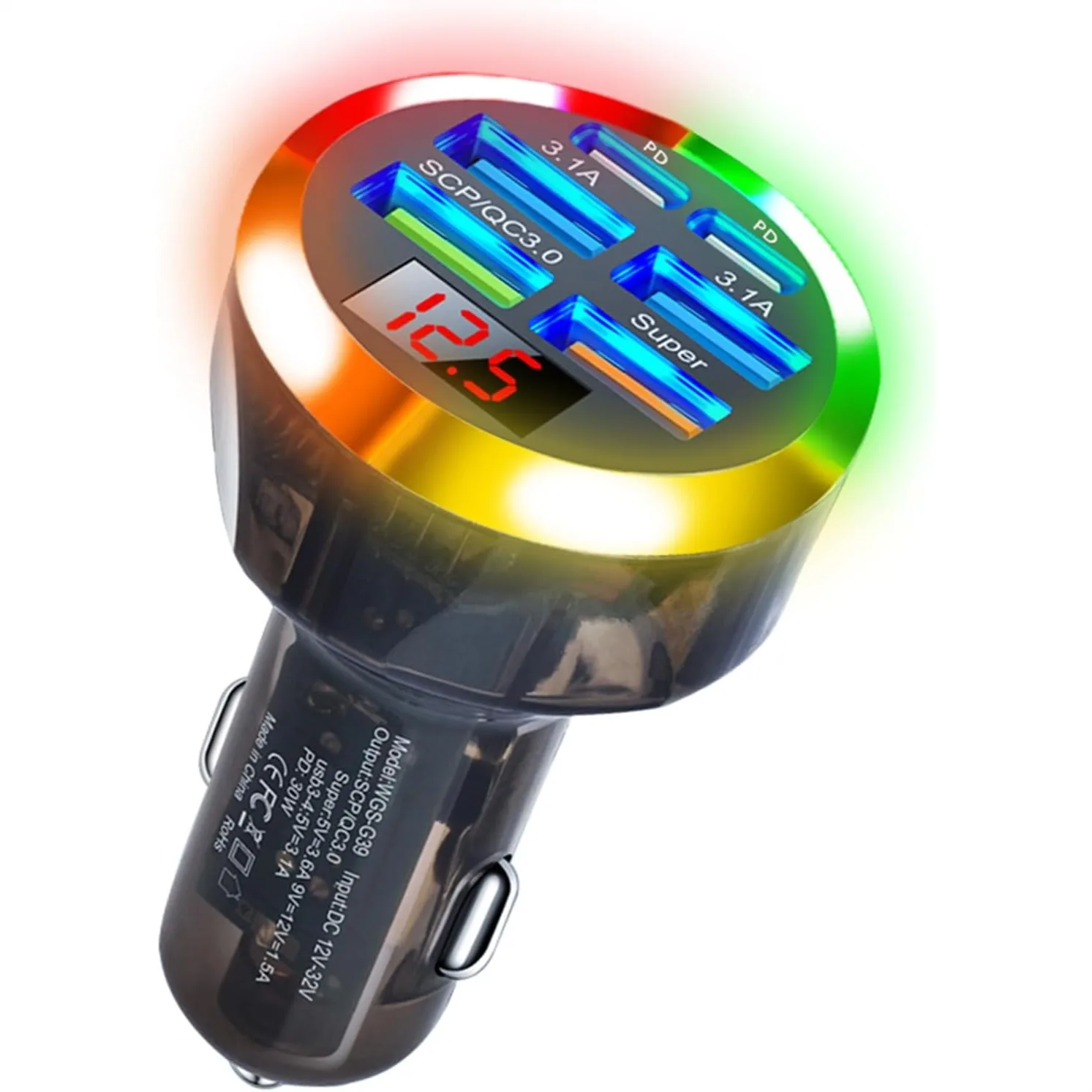 6 in 1 USB C Car Charger 250W with Voltage Display Fast Charging for iPhone 16 15 Pro Max Plus 14 13 Android
6 in 1 USB C Car Charger 250W with Voltage Display Fast Charging for iPhone 16 15 Pro Max Plus 14 13 Android