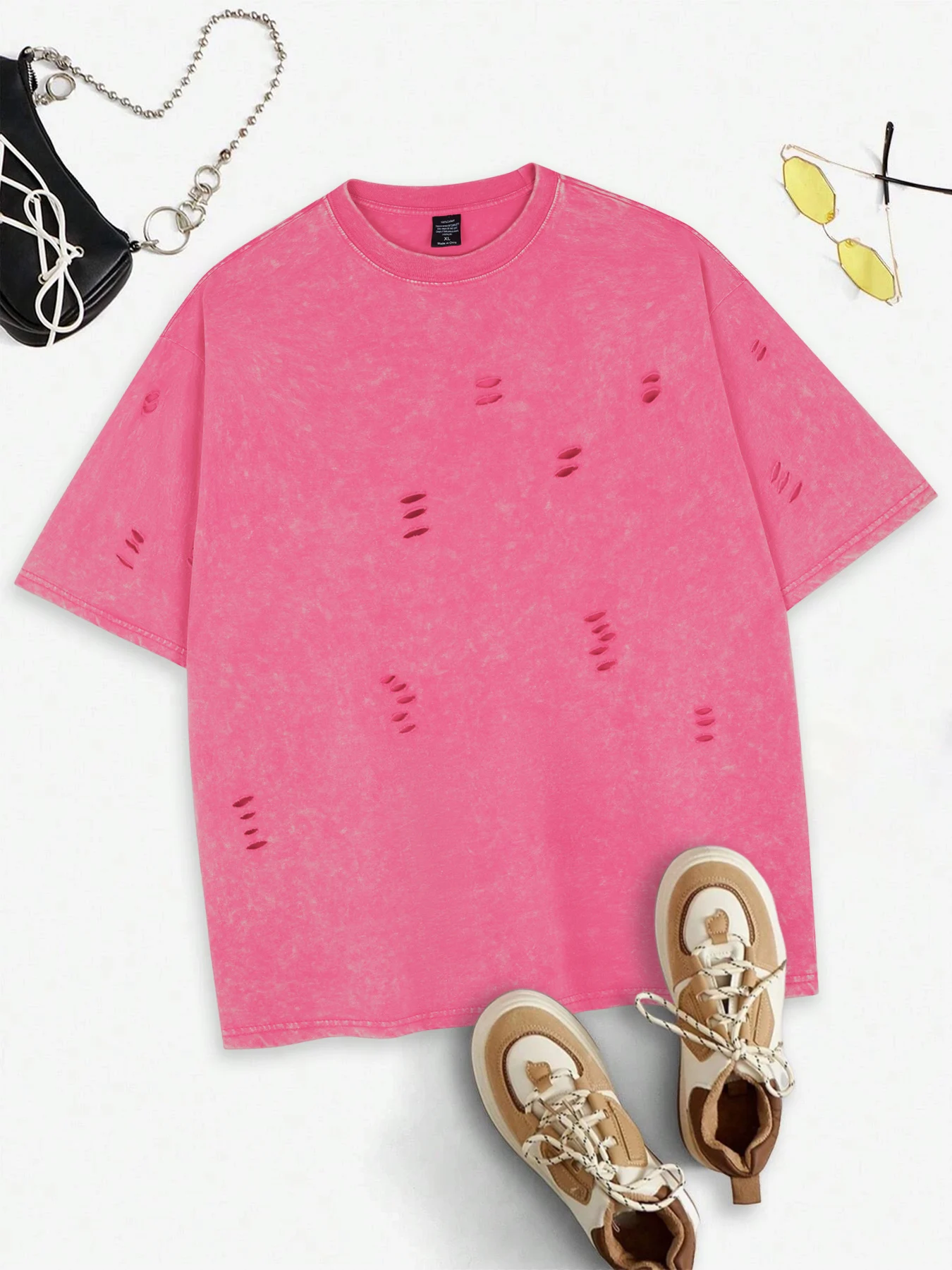 Solid Color 100% Cotton Washed Holes T Shirt Women Hip Hop Soft T-Shirt Casual Hip Hop Top Comfortable Clothes
Solid Color 100% Cotton Washed Holes T Shirt Women Hip Hop Soft T-Shirt Casual Hip Hop Top Comfortable Clothes